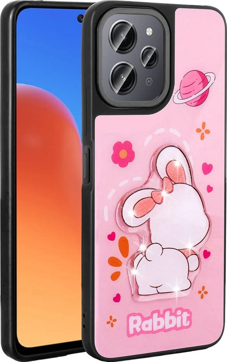 Lexroo Xiaomi Redmi 12 4g Kılıf Parlayan Kabartmalı İkonik Figürlü Amas Silikon Kılıf - Pembe Lexroo Xiaomi Redmi 12 4g Kılıf Parlayan Kabartmalı İkonik Figürlü Amas Silikon Kılıf - Pembe