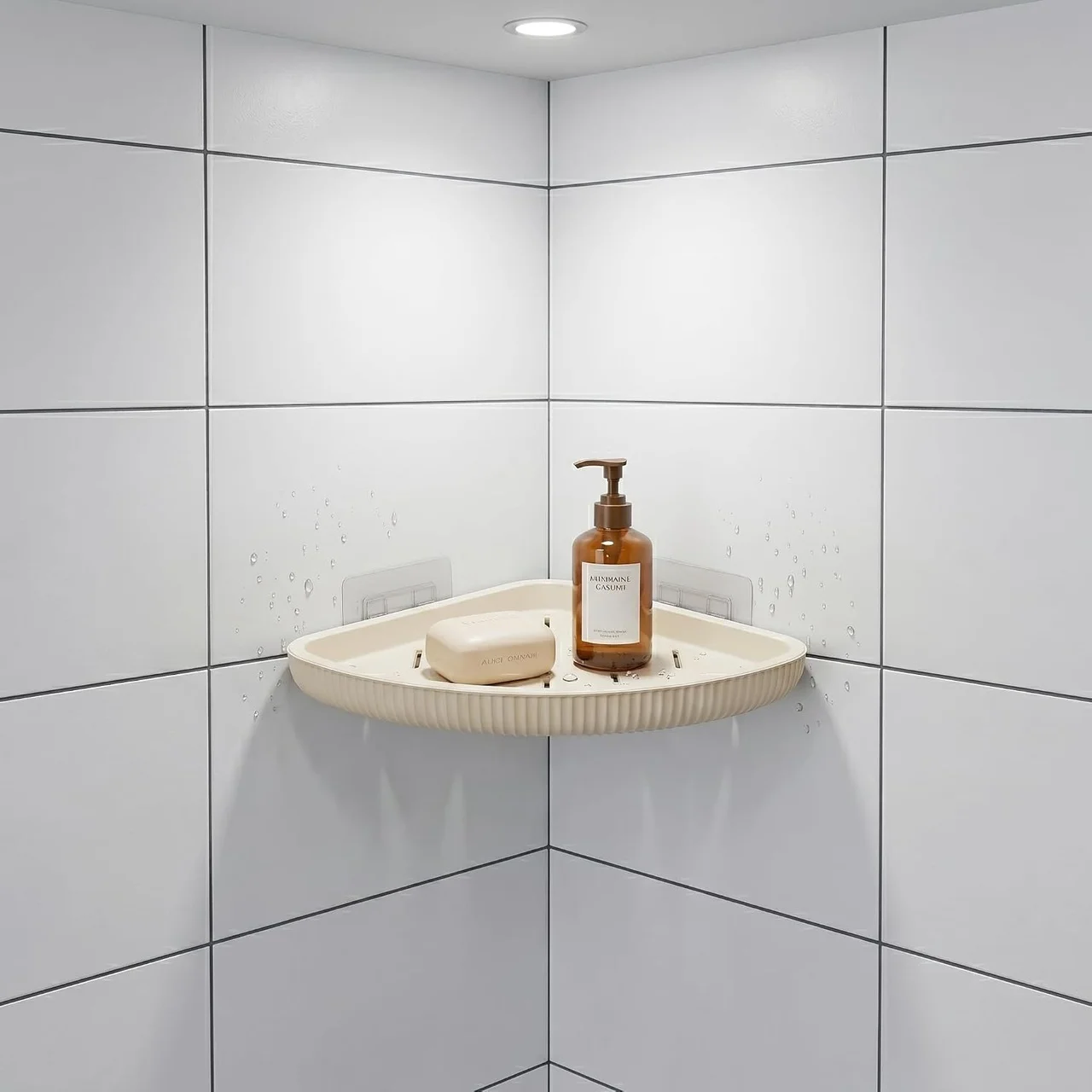 Lexroo Yapıştırmalı Banyo Köşeliği, İstiridye Modeli, Bej, Drenaj Delikli, Delme Gerektirmez Lexroo Yapıştırmalı Banyo Köşeliği, İstiridye Modeli, Bej, Drenaj Delikli, Delme Gerektirmez