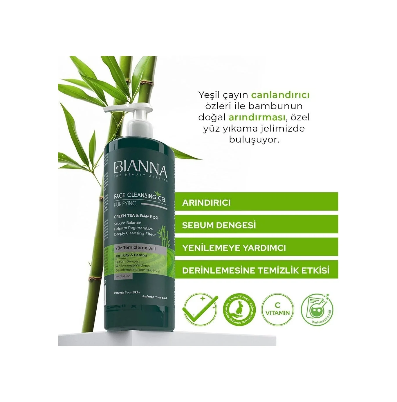 Lexroo Yeşil Çay Ve Bambu Özlü Yüz Temizleme Jeli 400 Ml C Vitaminli Lexroo Yeşil Çay Ve Bambu Özlü Yüz Temizleme Jeli 400 Ml C Vitaminli