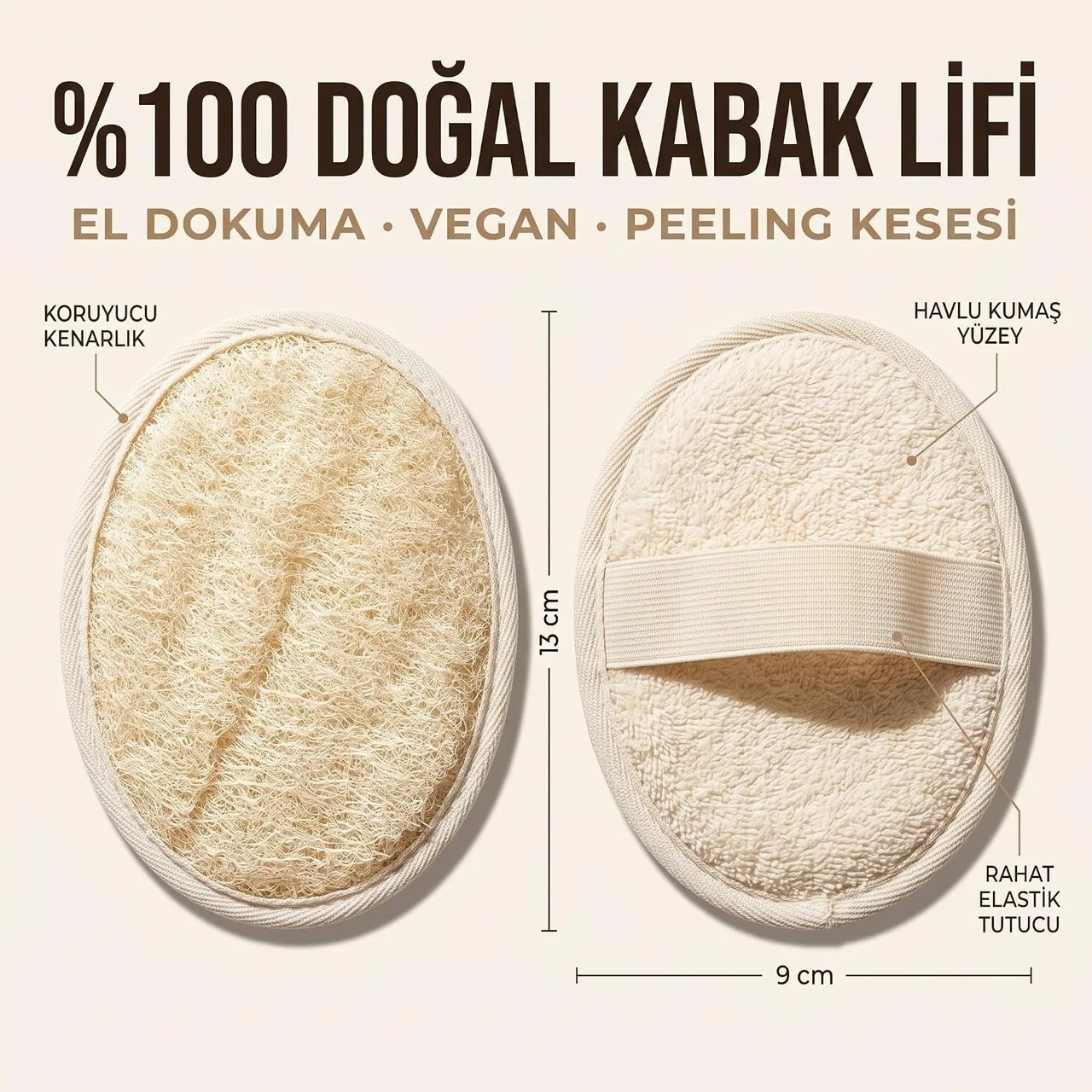Lexroo Yüz Vücud Kabak Lifi Doğal Lifler Peeling Temizleyici Arındırıcı. 1 Adet. - Görsel 2