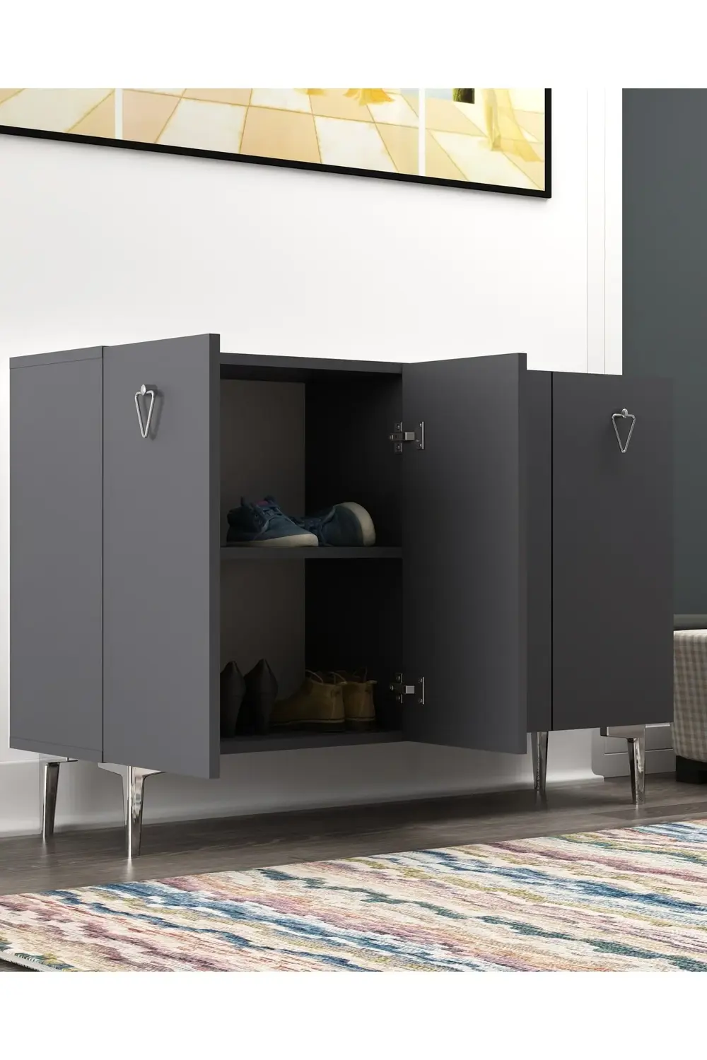 LEYLACT (KM120) AYAKKABILIK ANTRASİT-ANTRASİT-GÜMÜŞ