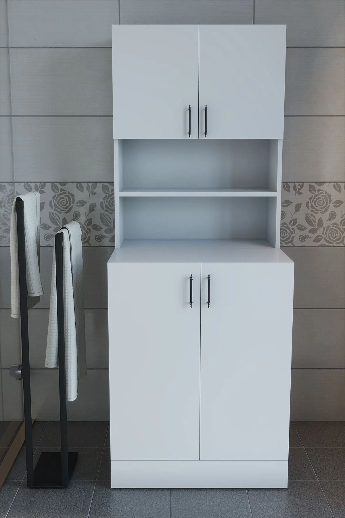 Leylak Kapaklı Çamaşır Makinesi Dolabı ve Çok Amaçlı Dolap