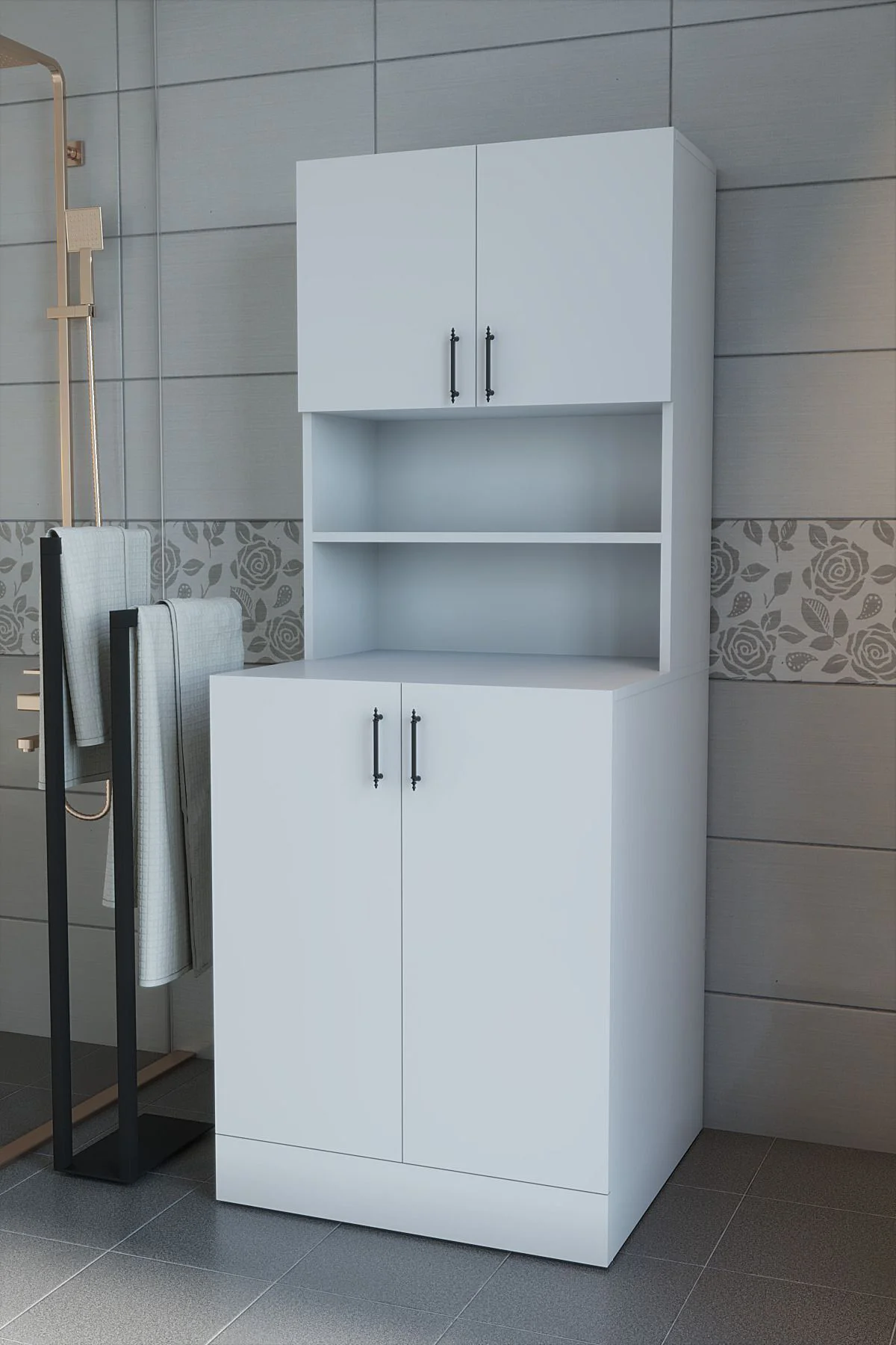 Leylak Kapaklı Çamaşır Makinesi Dolabı ve Çok Amaçlı Dolap