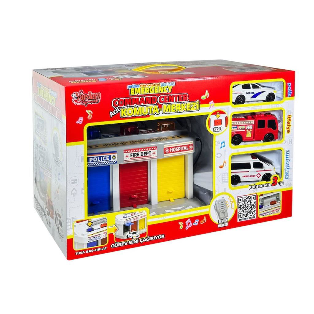 LFI-9555 Işıklı Müzikli İlk Yardım Garajı (Ambulans, Polis, İtfai