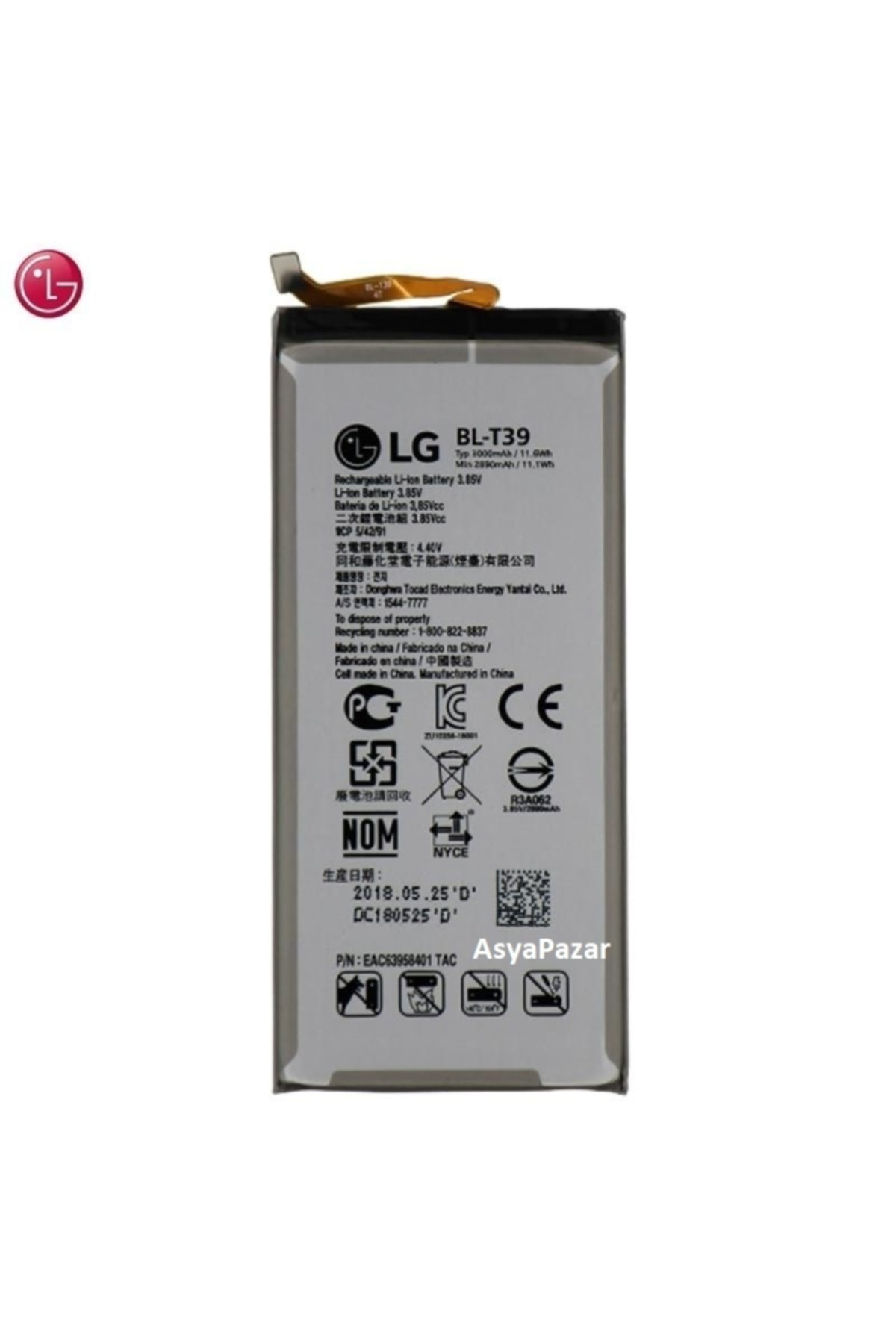 Axya Lg G7/G7 Plus Bl-T39 Batarya Pil Orijinal