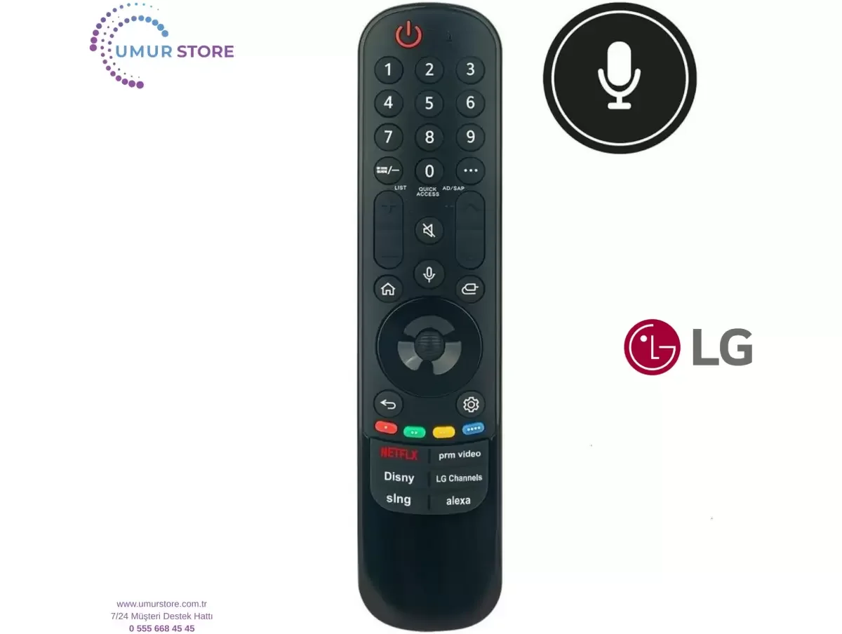 LG İle Uyumlu Model OLED55C14LB Mikrofonlu Smart Tv Kumanda