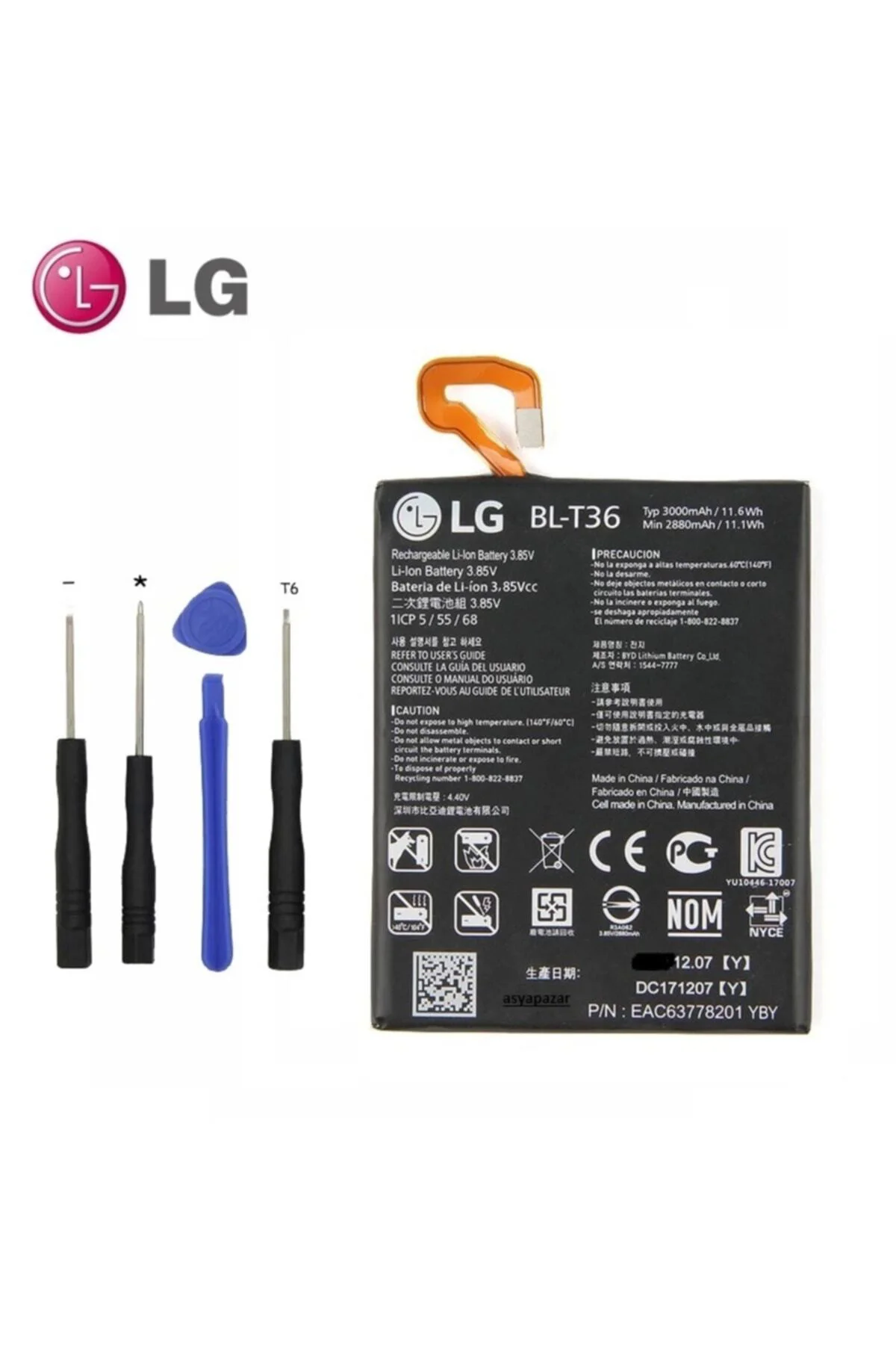 LG K11/K11 Prime Uyumlu BL-T36 Pil Batarya ve Tamir Seti