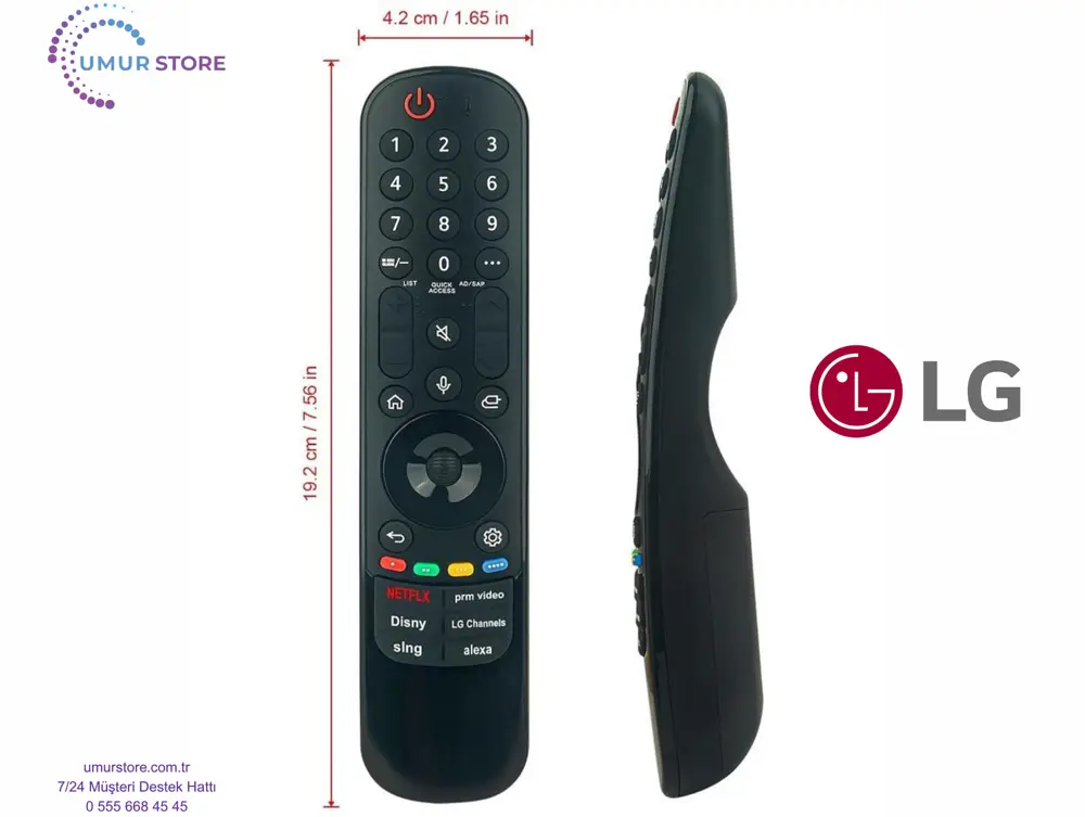 LG Uyumlu OLED83C46LA Webos Televizyon Kumandası-Mikrofon ve Air