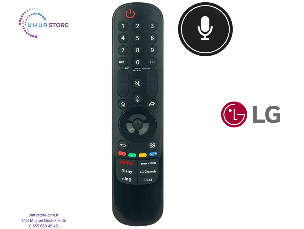 LG Uyumlu OLED83C46LA Webos Televizyon Kumandası-Mikrofon ve Air