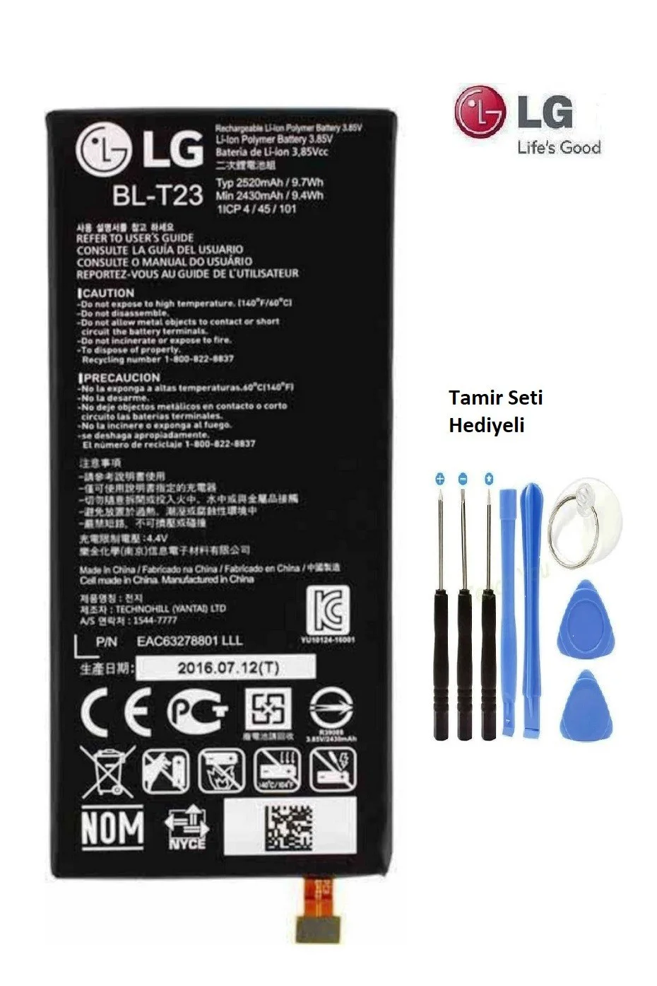 Lg X Cam K580 Bl-t23 Batarya Pil Ve Tamir Seti Lg X Cam K580 Bl-t23 Batarya Pil Ve Tamir Seti