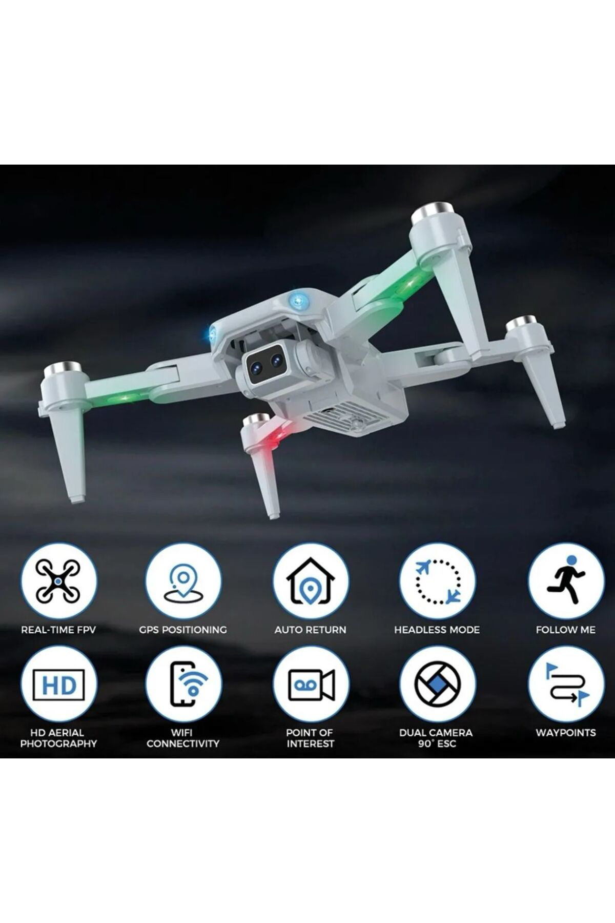 Oyuncakmarketim Lh-X68g 4K Drone Wifi Kamera Fpv Drone Otomatik Dönüş Yol Noktası