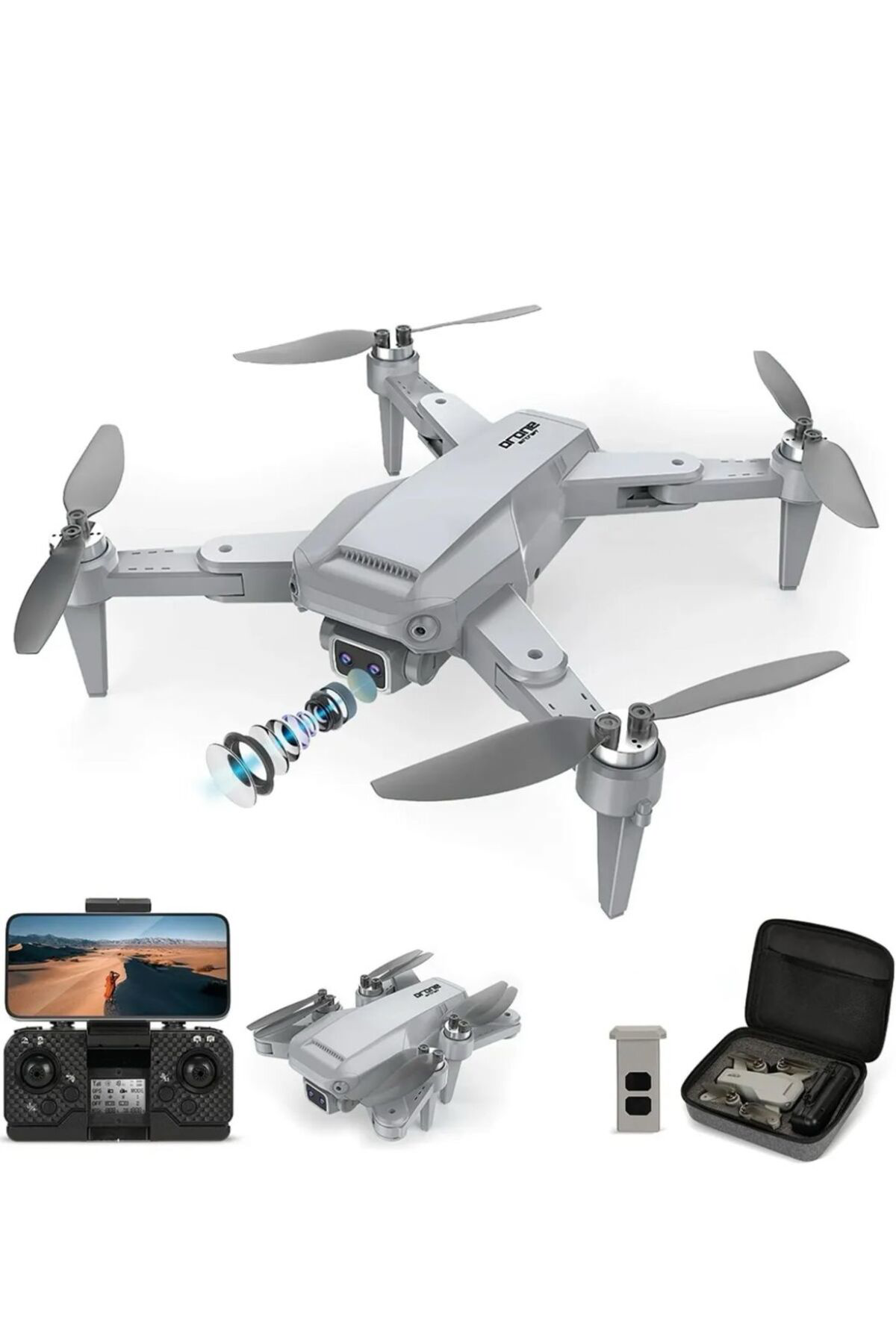 Oyuncakmarketim Lh-X68g 4K Drone Wifi Kamera Fpv Drone Otomatik Dönüş Yol Noktası