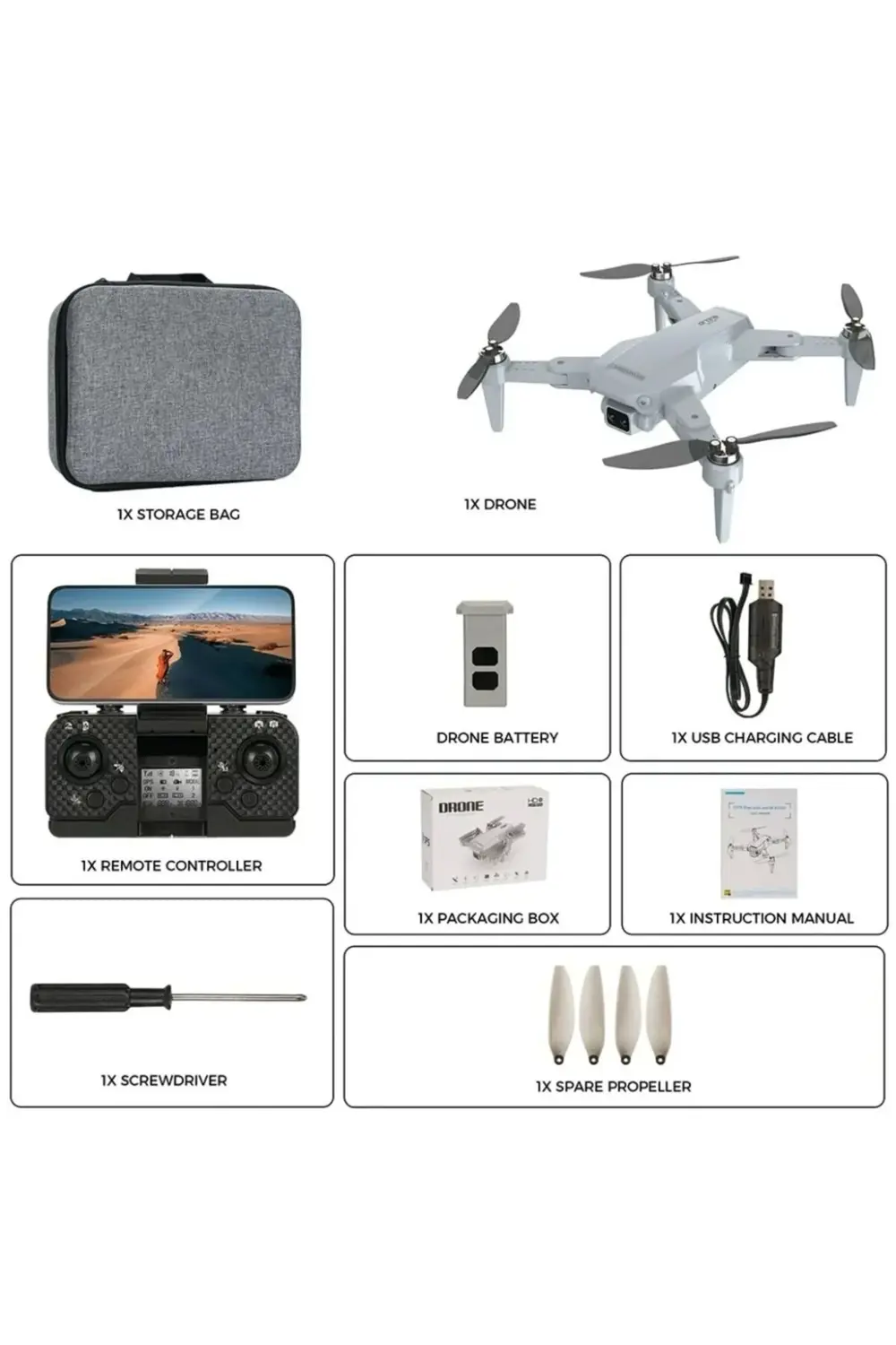 Oyuncakmarketim Lh-X68g 4K Drone Wifi Kamera Fpv Drone Otomatik Dönüş Yol Noktası
