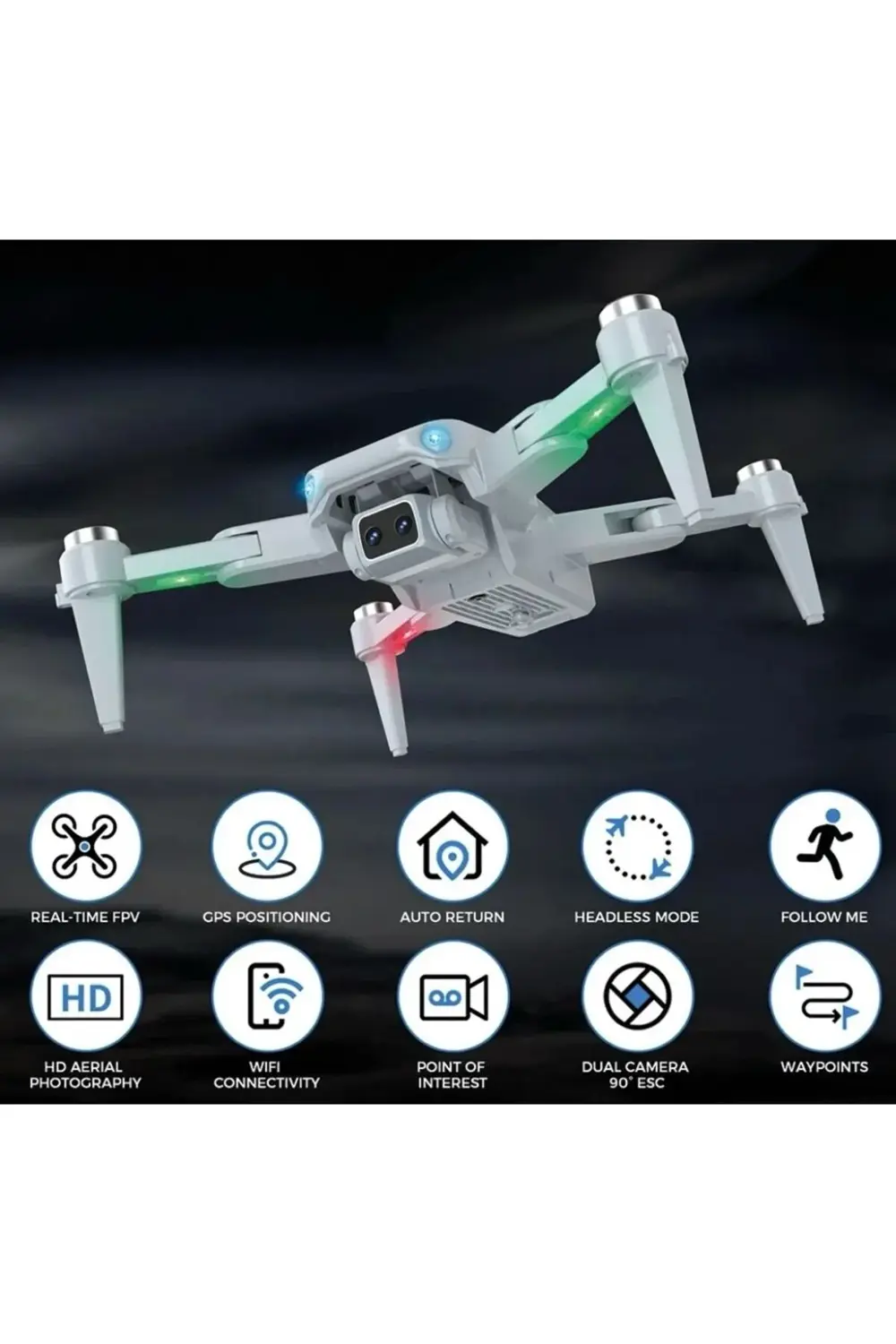 Oyuncakmarketim Lh-X68g 4K Drone Wifi Kamera Fpv Drone Otomatik Dönüş Yol Noktası