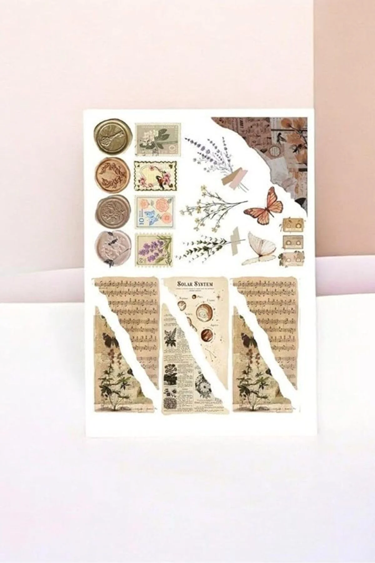 Li Brown Vintage Temalı Sticker Paketi/Bullet Journal Defter Çıkartma Ajanda Laptop Etiket
