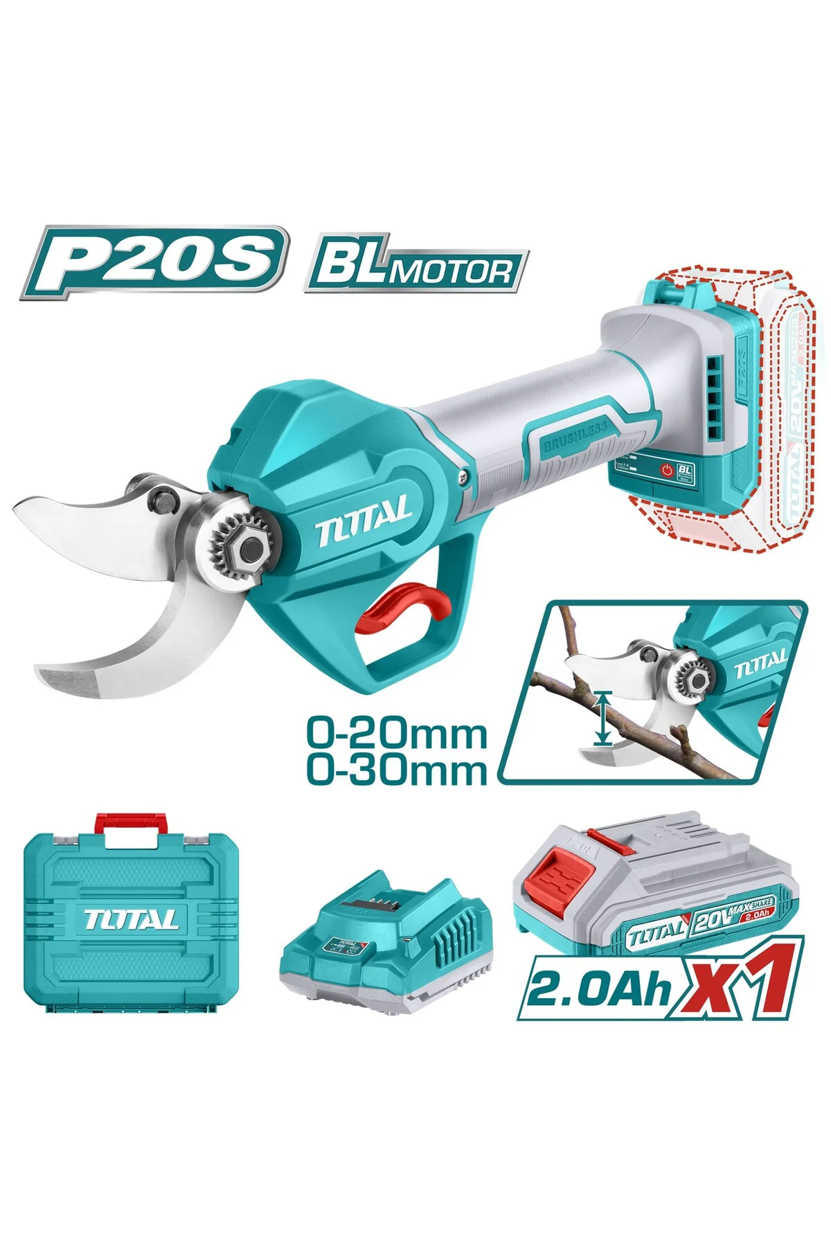 LI-ION AKÜLÜ KÖMÜRSÜZ BUDAMA MAKASI TSSLI203083