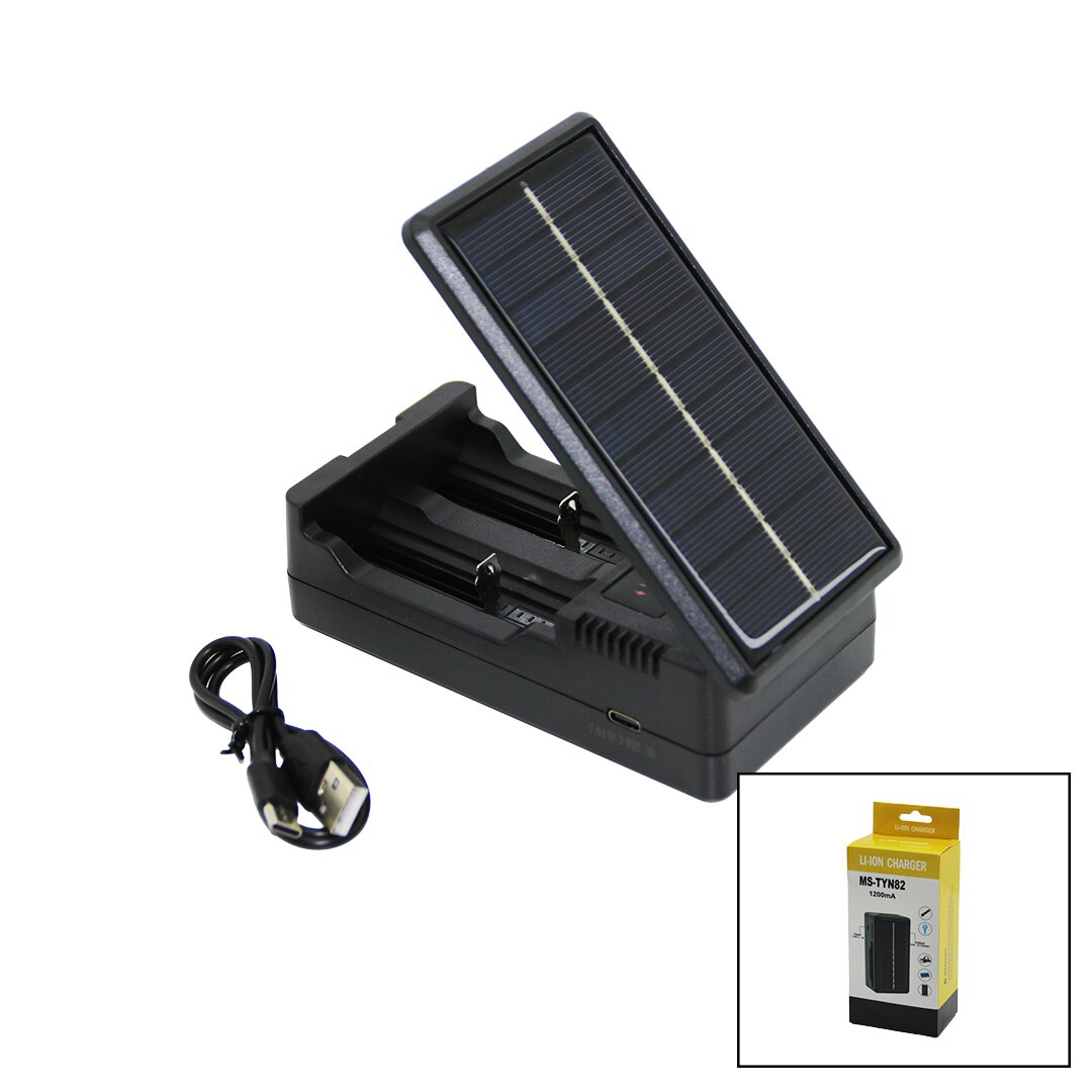 LI-ION CHARGER MS-TYN82  SOLAR - GÜNEŞ ENERJİLİ   2Lİ   PİL ŞARJ 