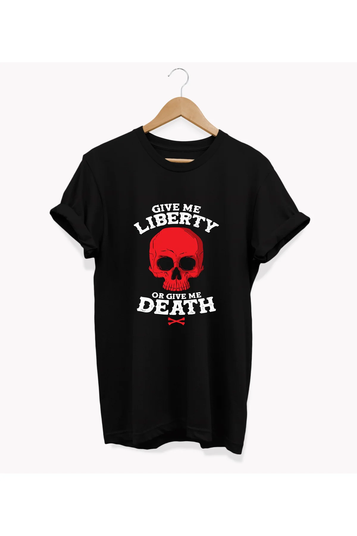 , Liberty Baskılı, %100 Pamuk, Bisiklet Yaka, Oversize T-shirt, B