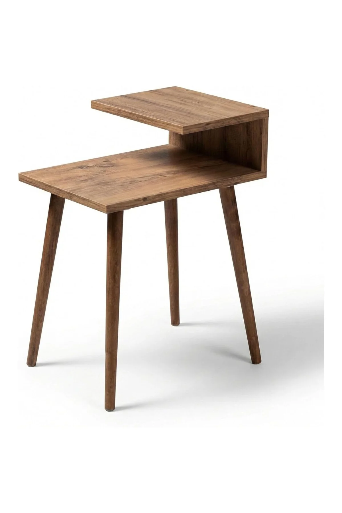 Libra 62x45x30cm Kitaplıklı Yan Sehpa 2 Katlı Koltuk Yanı Organiz
