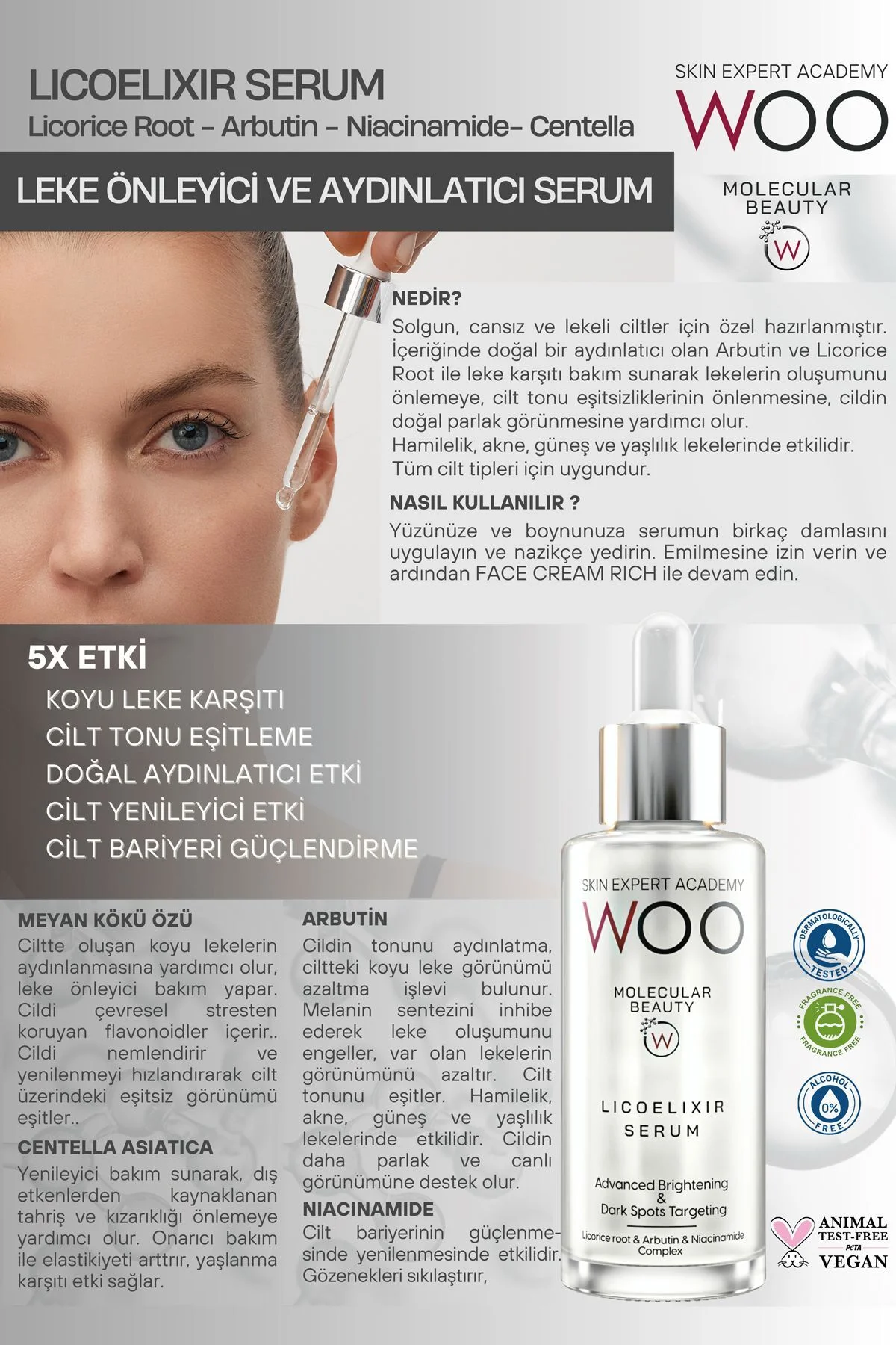 Licoelixir Aydınlatıcı Ve Leke Önleyici Serum 50 ml Eşit Cilt Tonu Arbutin Licorice Niacinamide - Görsel 6