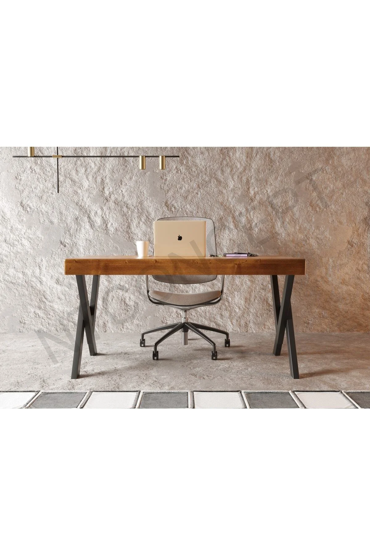 Ntconcept Lidya Masif Ağaç Ofis Ve Çalışma Masası(75CM-200CM)