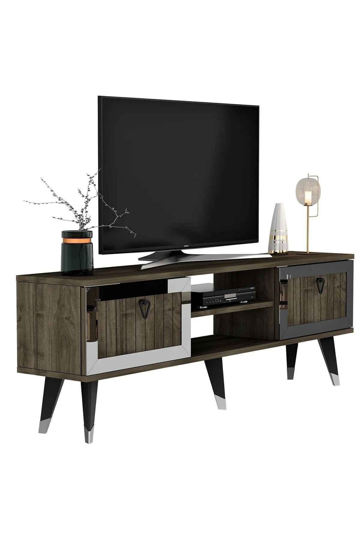 Lidya Tv Stand Ceviz-gümüş