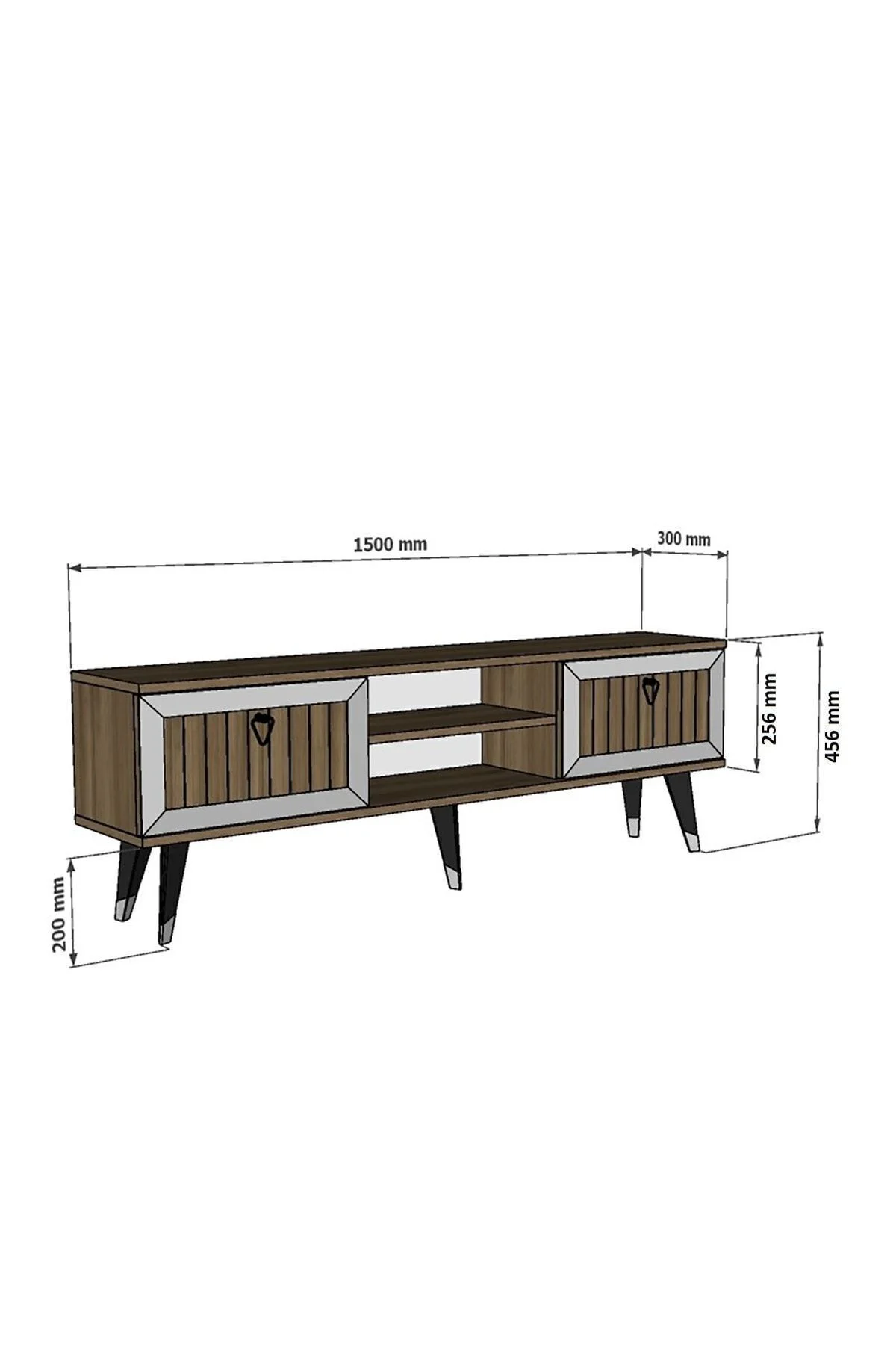 Lidya Tv Stand Ceviz-gümüş