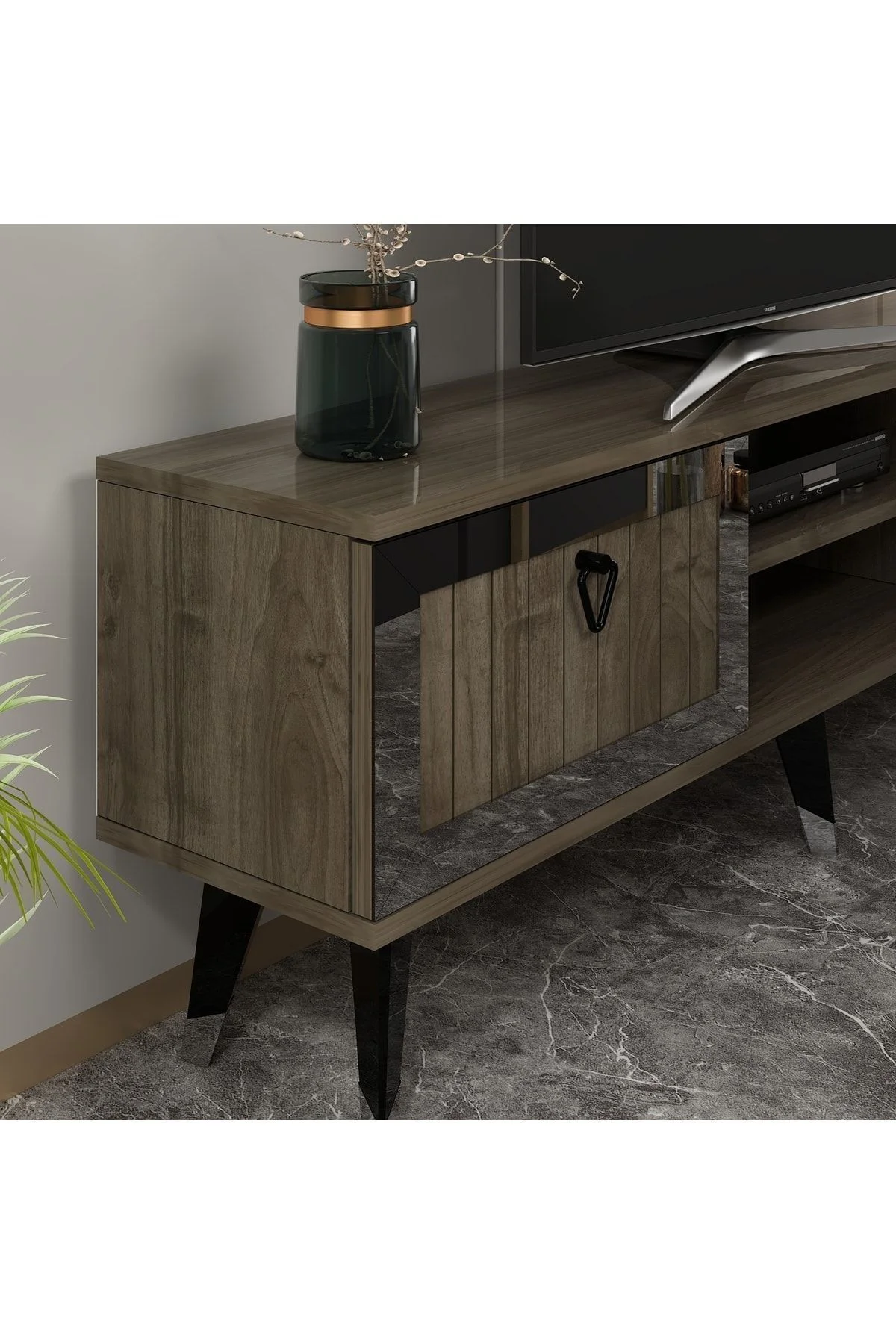 Lidya Tv Stand Ceviz-gümüş