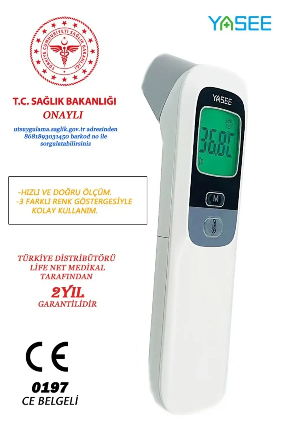 Life Net Medikal Uzaktan Temassız Ateş Ölçer Ft-100b