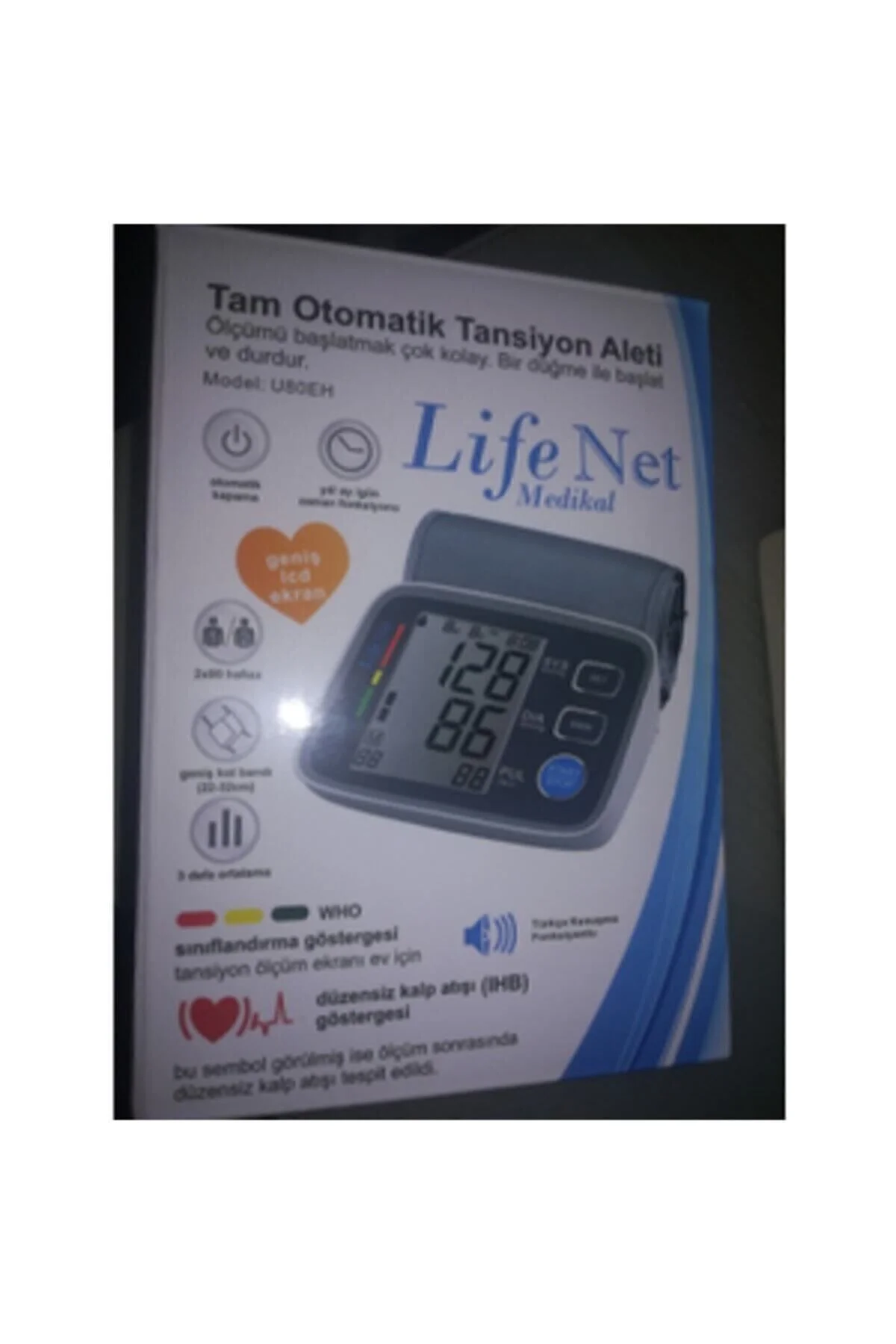 Life Net Türkçe Konuşan Koldan Tansiyon Aleti U80eh 180 Adet Hafızalı Life Net Türkçe Konuşan Koldan Tansiyon Aleti U80eh 180 Adet Hafızalı - Görsel 2