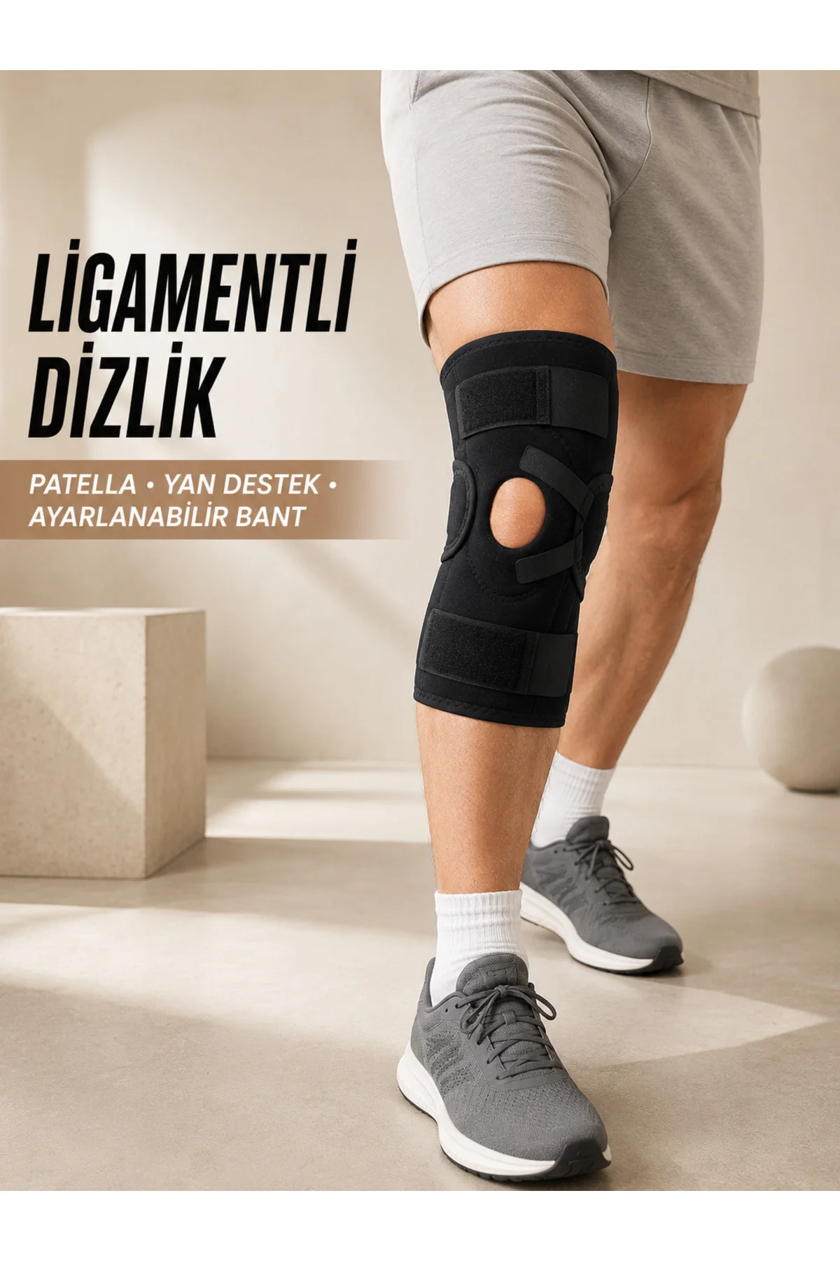 Ligament Destekli Dizlik Ayarlanabilir Cırtlı Açık Patella Diz Destekliği Ligament Destekli Dizlik Ayarlanabilir Cırtlı Açık Patella Diz Destekliği