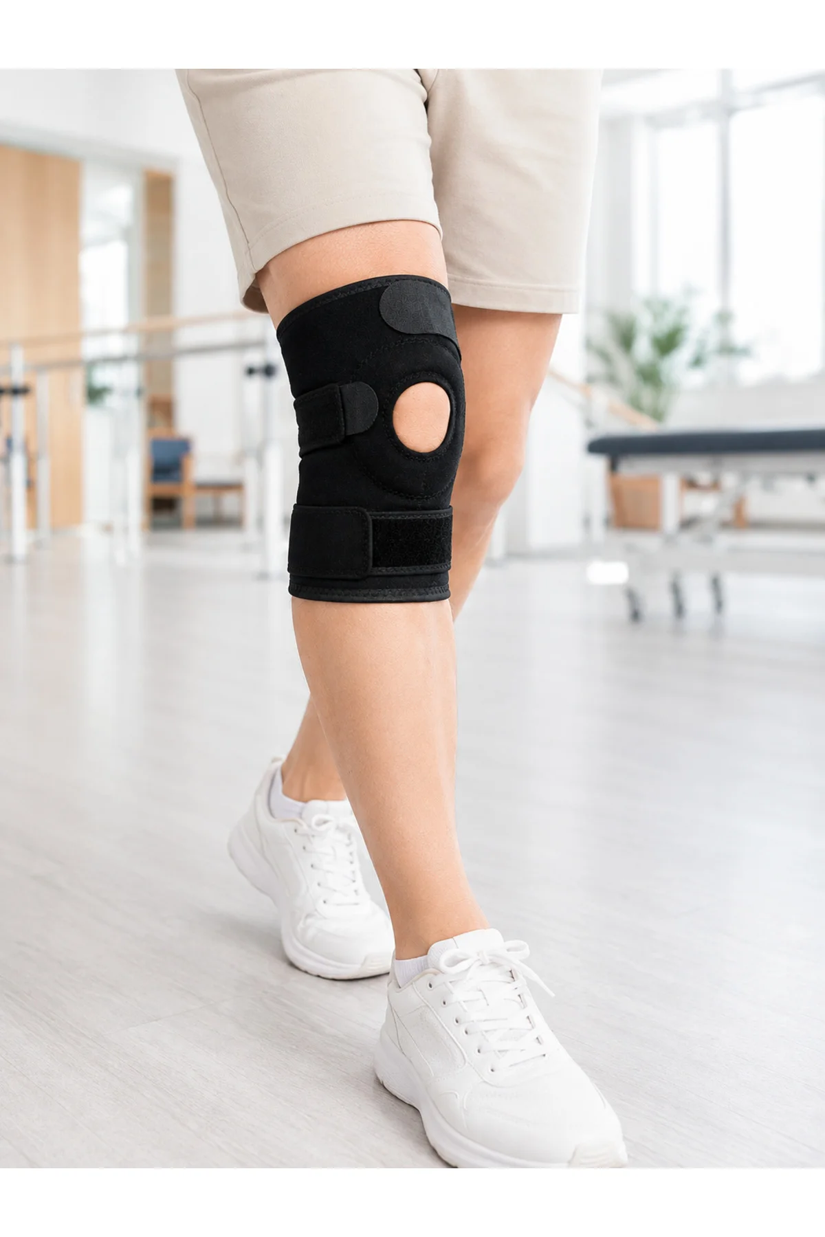 Ligamentli Diz Desteği Kısa Dizlik Ayarlanabilir Cırtlı Açık Patella Tasarım - Görsel 3