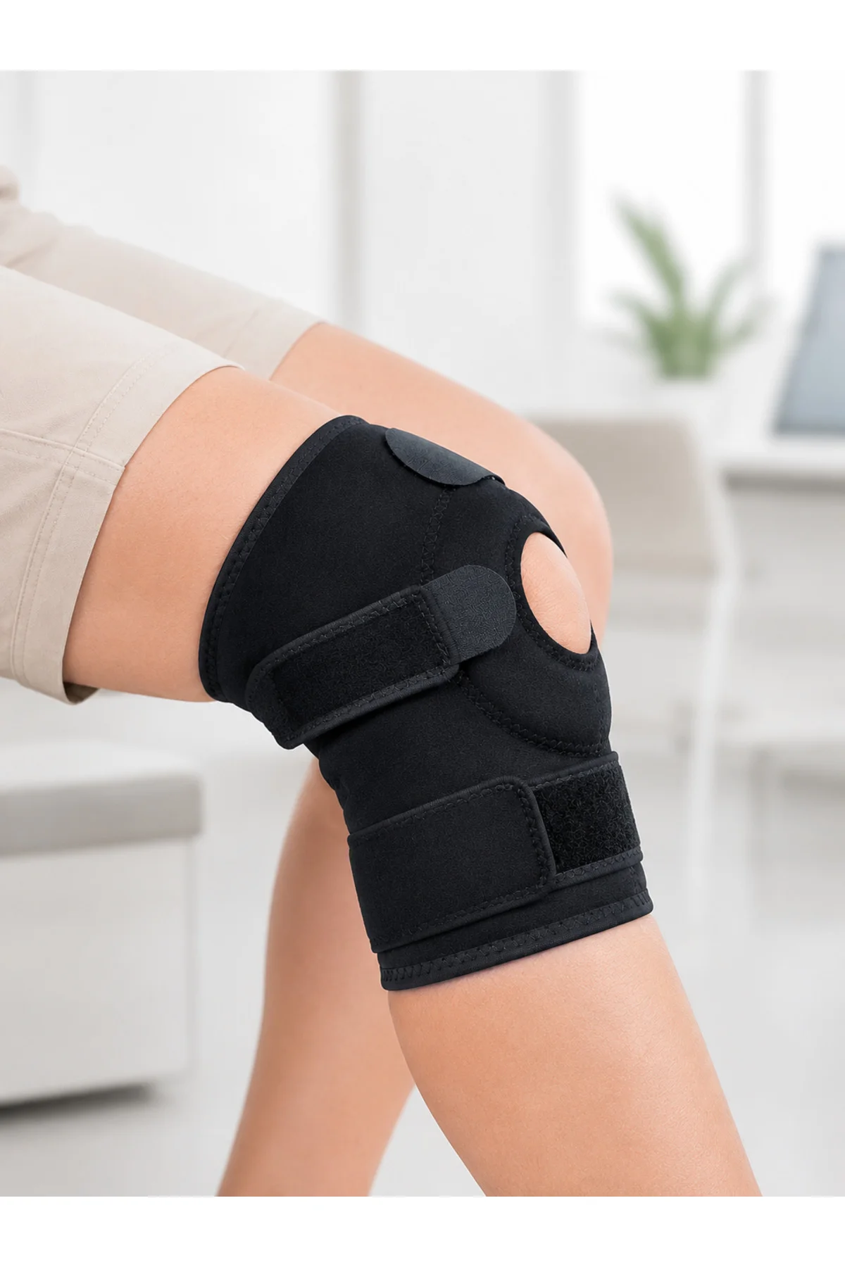 Ligamentli Diz Desteği Kısa Dizlik Ayarlanabilir Cırtlı Açık Patella Tasarım - Görsel 2