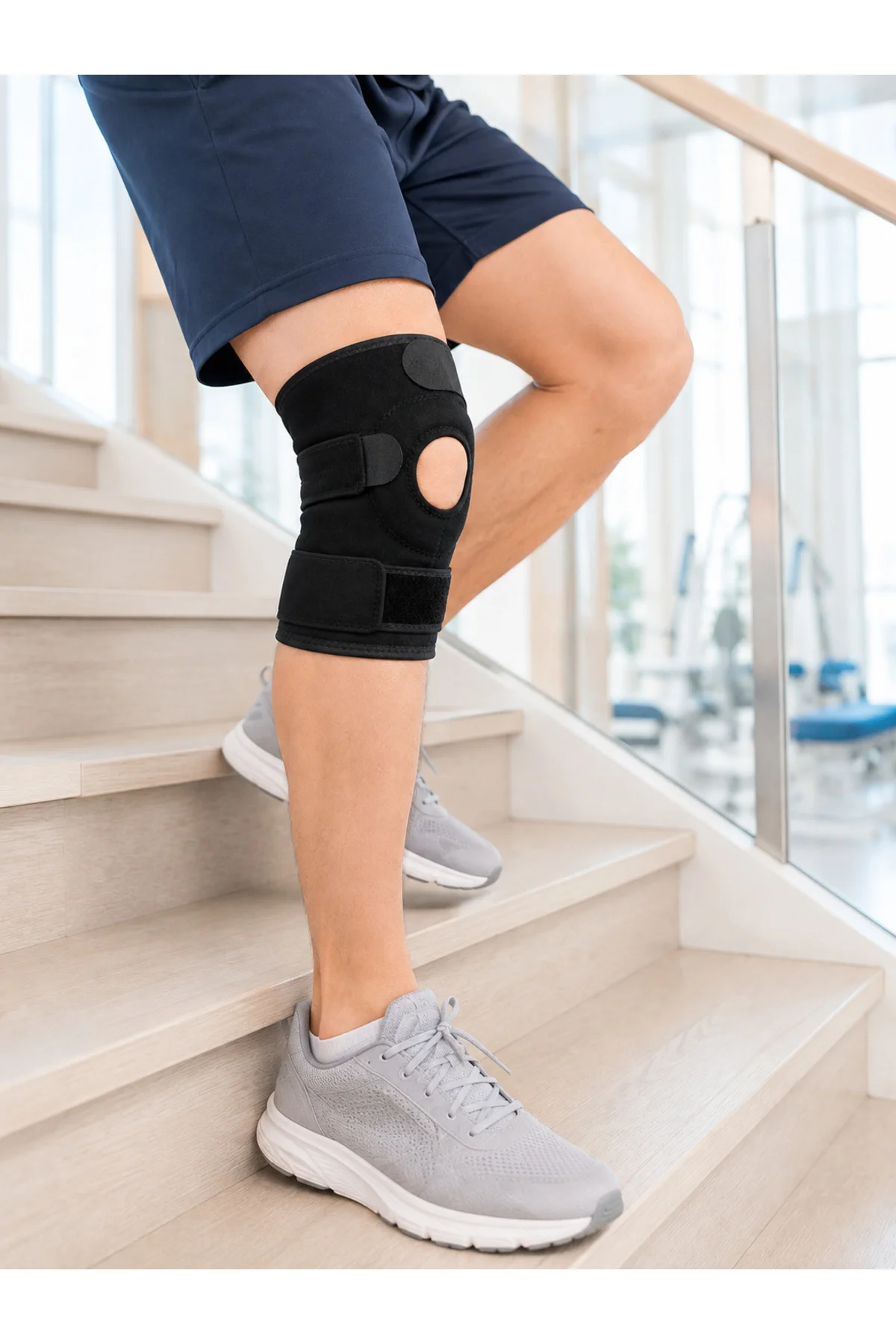 Ligamentli Diz Desteği Kısa Dizlik Ayarlanabilir Cırtlı Açık Patella Tasarım - Görsel 5