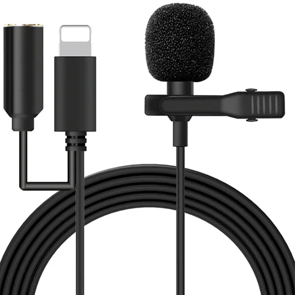 Lightning + 3.5 mm Jack Yaka Mikrofonu - iPhone için Profesyonel YouTuber Mikrofonu