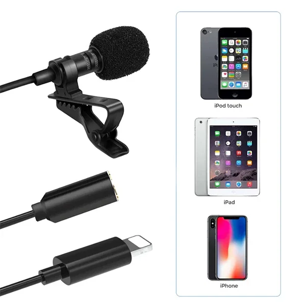 Lightning + 3.5 mm Jack Yaka Mikrofonu - iPhone için Profesyonel YouTuber Mikrofonu