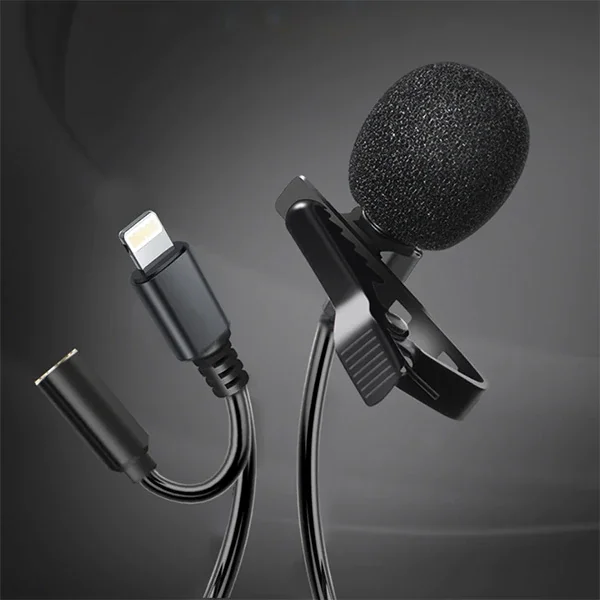 Lightning + 3.5 mm Jack Yaka Mikrofonu - iPhone için Profesyonel YouTuber Mikrofonu