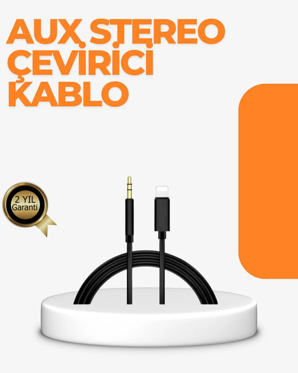 Lightning 3.5mm Aux Ses Kablo Dönüştürücü 1M – iPhone 14 ve Altı Modeller İçin Yüksek Kaliteli Ses Çözümü