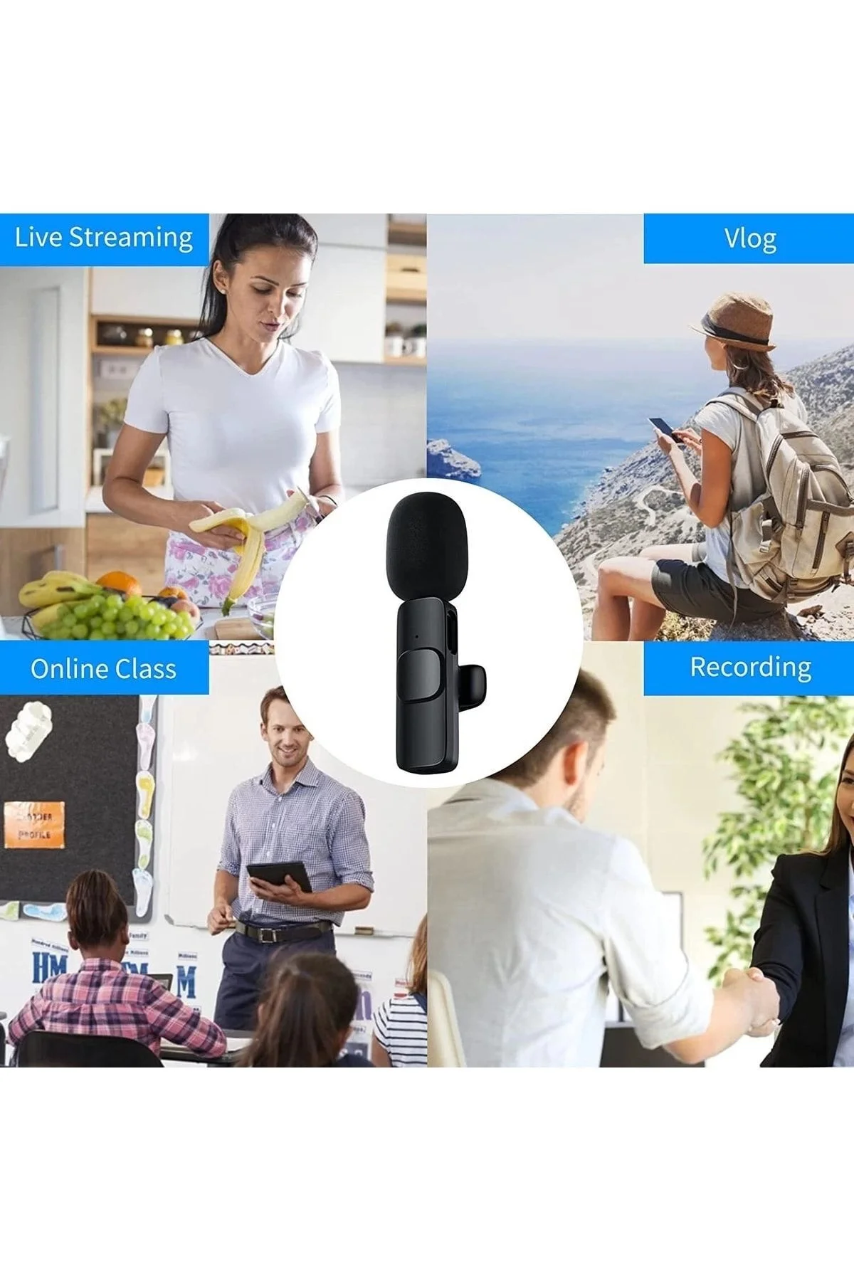 Lightning Girişli Iphone Uyumlu Ikili Kablosuz Yaka Mikrofonu You