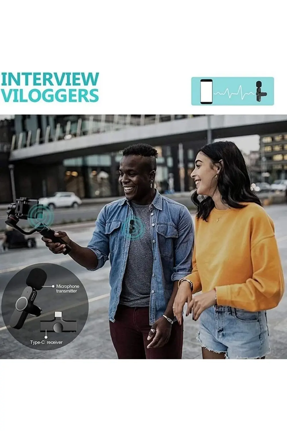 Lightning Girişli Iphone Uyumlu Ikili Kablosuz Yaka Mikrofonu You