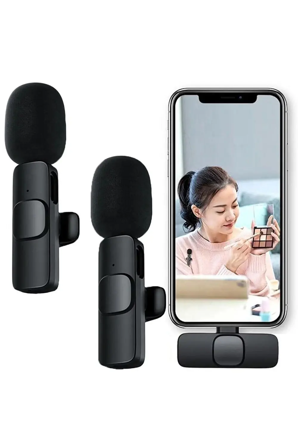 Lightning Girişli Iphone Uyumlu Ikili Kablosuz Yaka Mikrofonu You