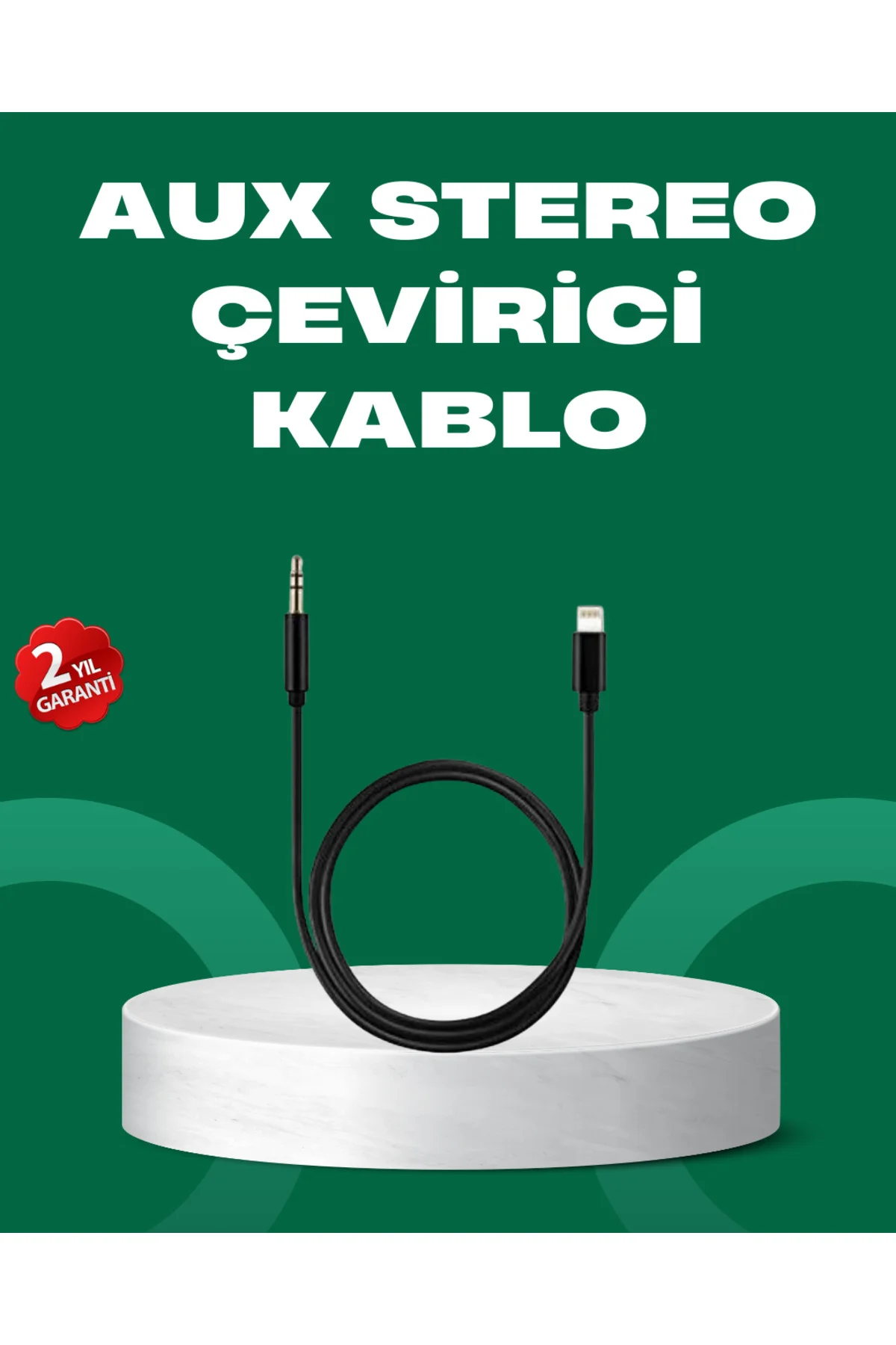 Lightning To 3.5Mm Aux Ses Dönüştürücü Kablo 1 Metre Stereo Uyumlu