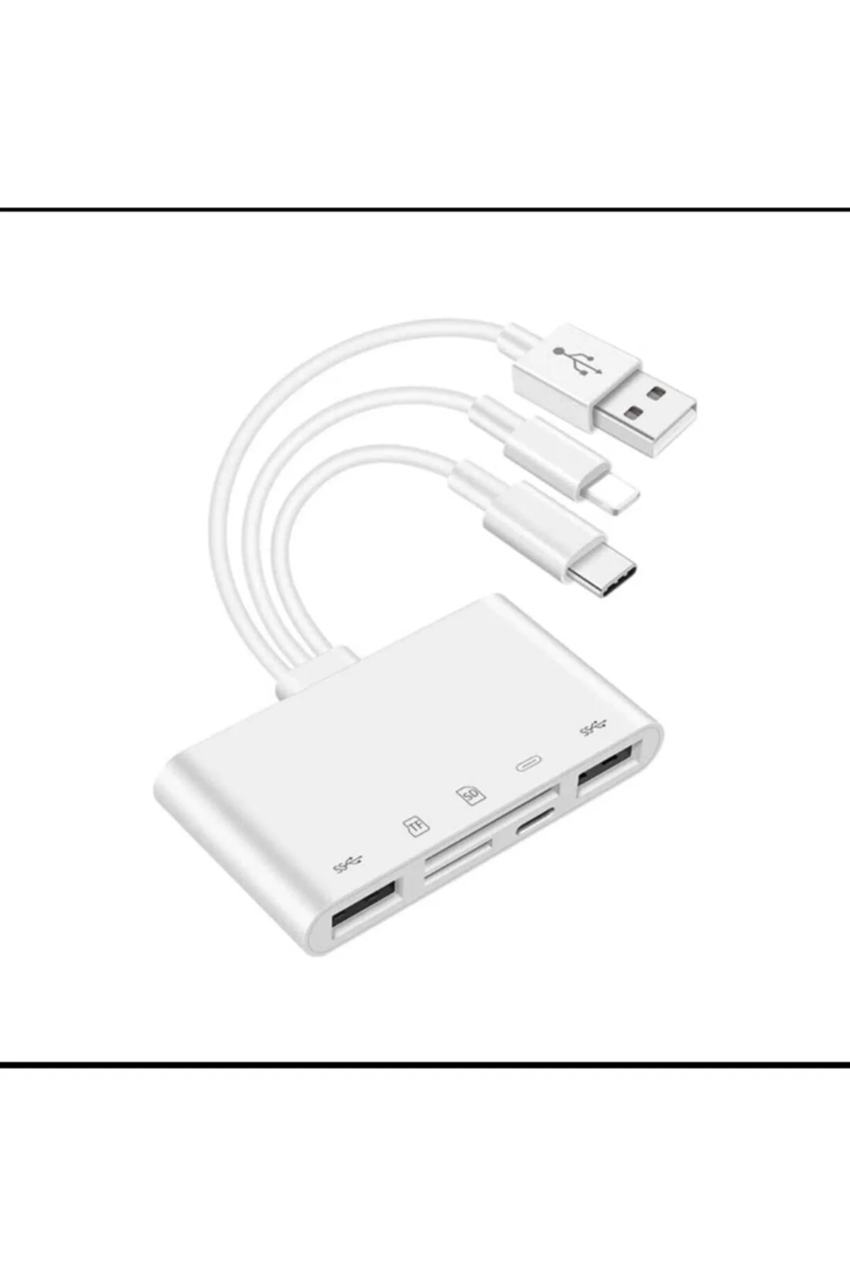 Lightning-type C- Usb 3.0 Çoklayıcı Micro Sd- Sd Kart Okuyucu
