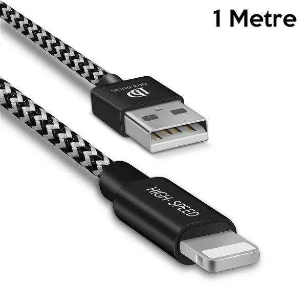 Lightning USB Şarj Kablosu 1 Metre - Hızlı Şarj & Dayanıklı Örgü Kılıf