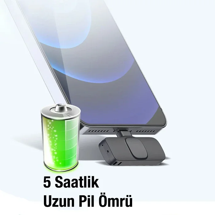 Lightning Yaka Mikrofonu - iPhone Kablosuz Vlog & Canlı Yayın Mikrofonu