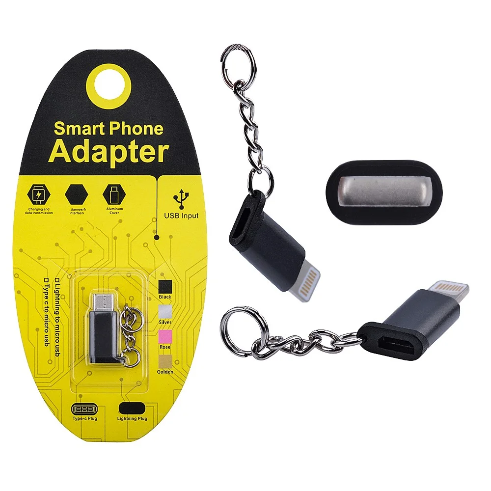 Ligtining Micro USB Dönüştürücü Adaptör Çevirici Başlık Anahtarlık - A++ Kalite (5775)
