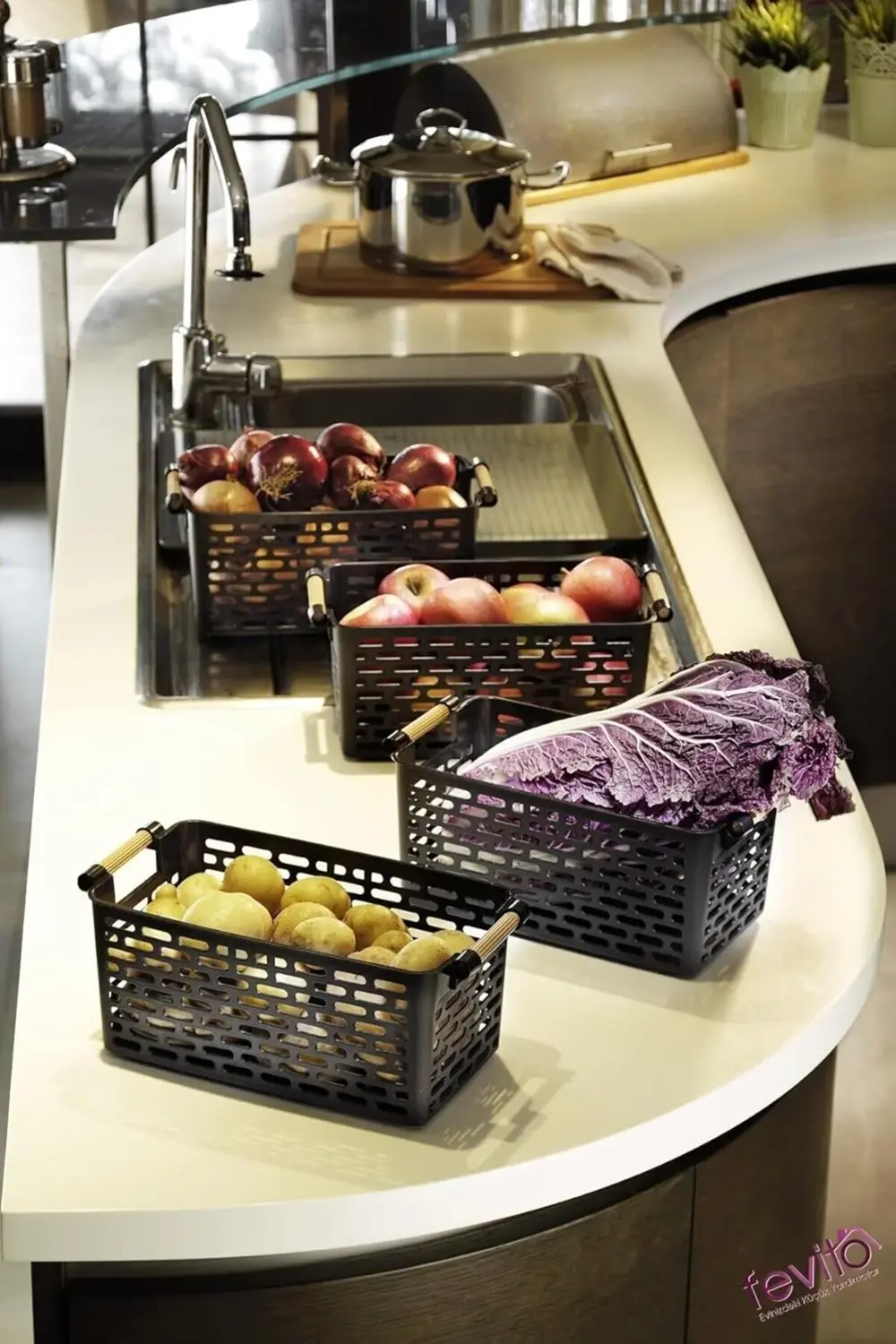 likesell Çok Amaçlı Tutacaklı Organizer Sepet - Dolap Içi & Çekme