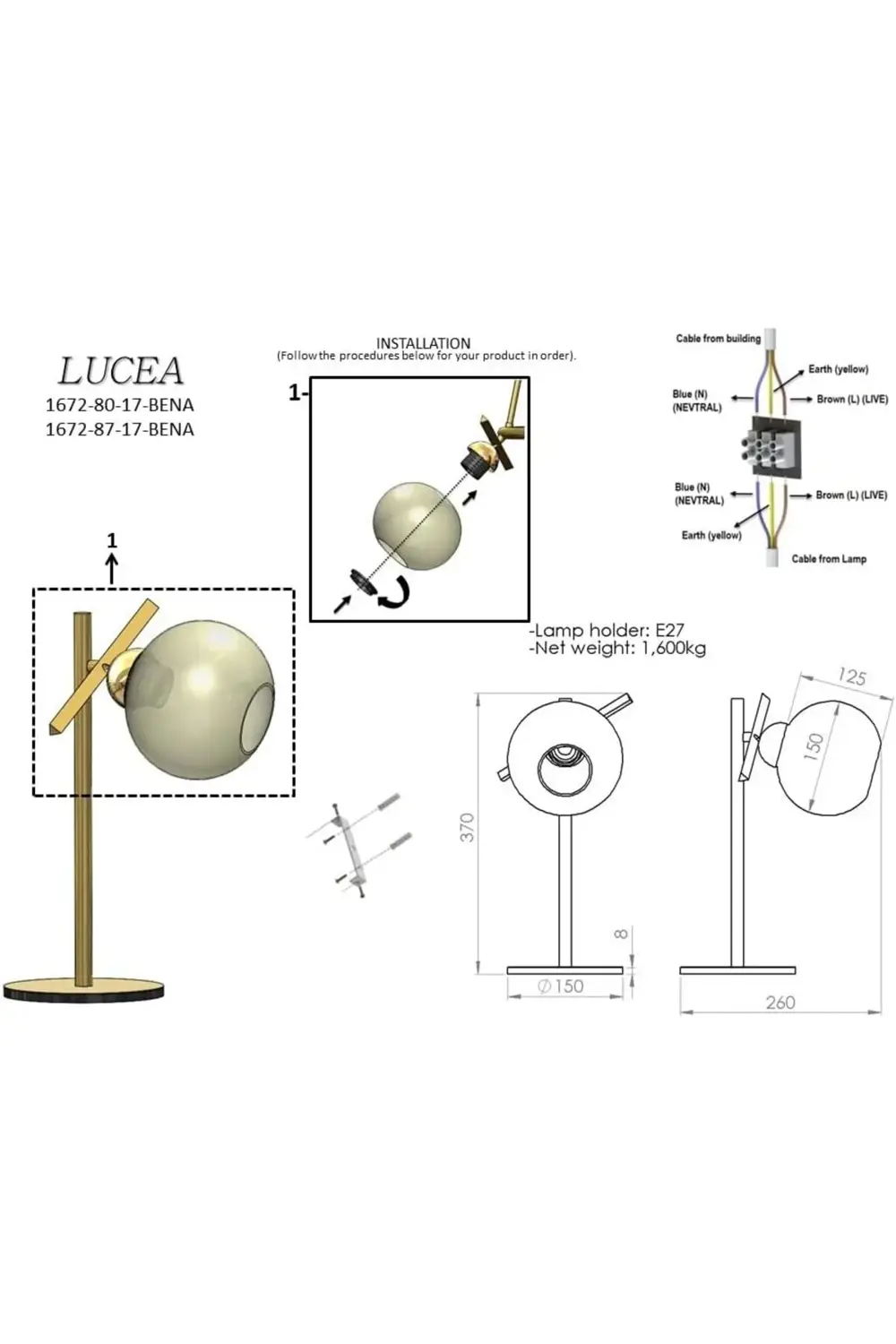 likesell Purıo Teklı M.Lambası 1xe27 shop 1154065