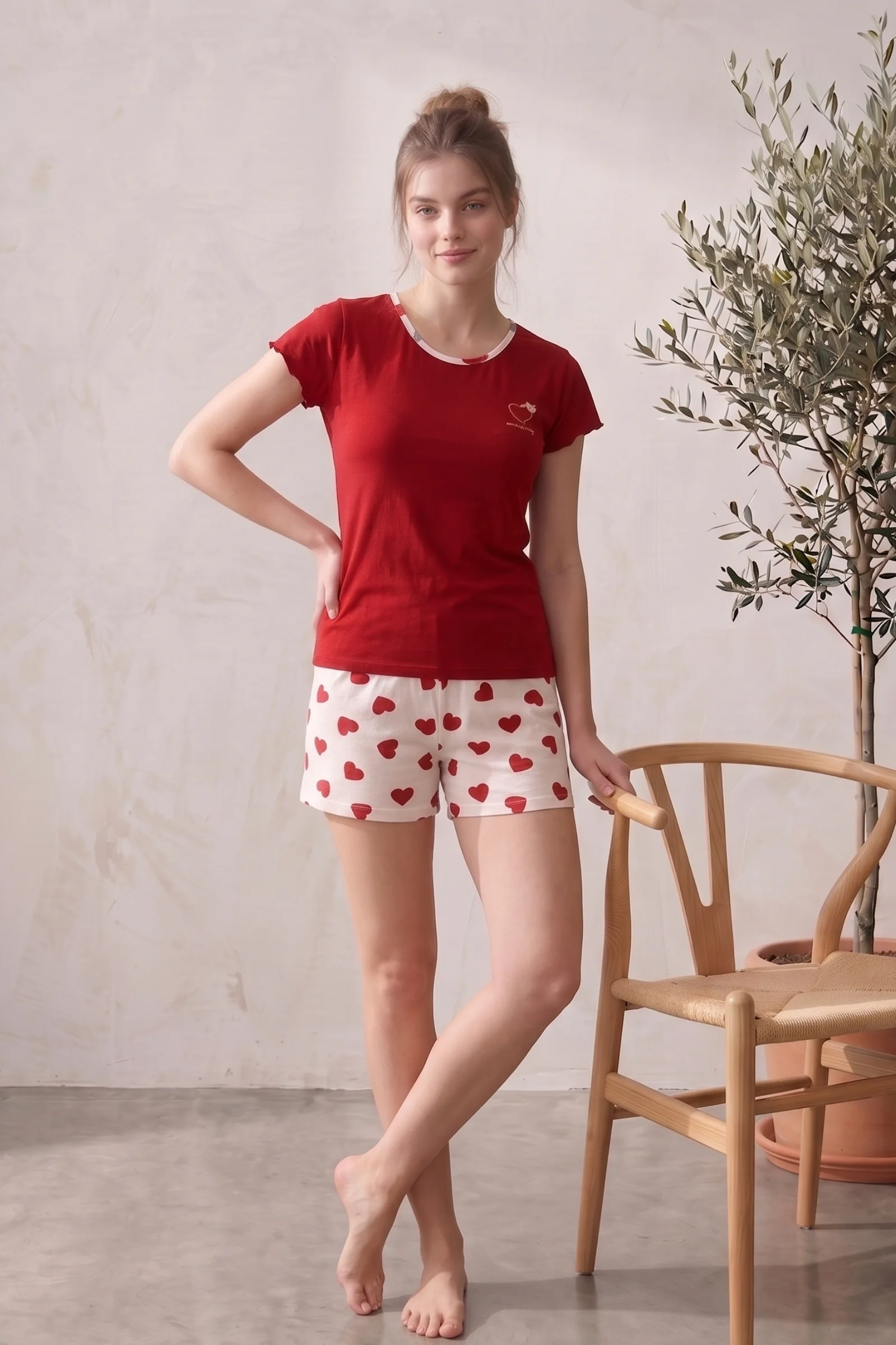 Likralı Desenli Kaşkorse Kısa Kollu Şortlu Takım, Bordo, XL/XXL Likralı Desenli Kaşkorse Kısa Kollu Şortlu Takım, Bordo, XL/XXL Fiyatı, Yorumları ve Özellikleri