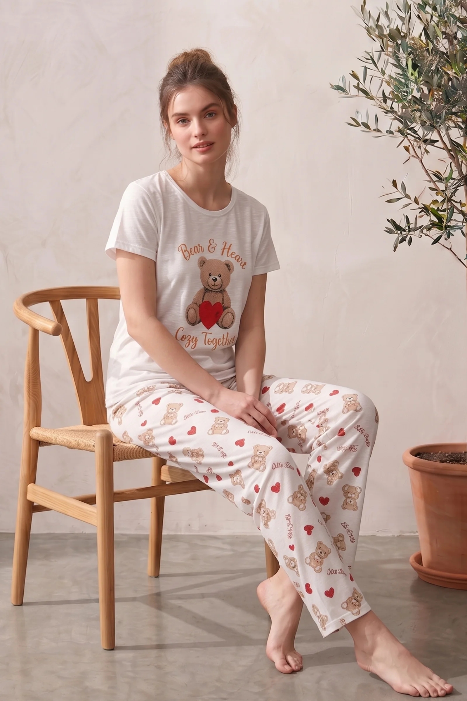 Likralı Desenli Kısa Kollu Yazlık Rahat ve Esnek Pijama Takımı, Bej, 3XL Likralı Desenli Kısa Kollu Yazlık Rahat ve Esnek Pijama Takımı, Bej, 3XL Fiyatı, Yorumları ve Özellikleri